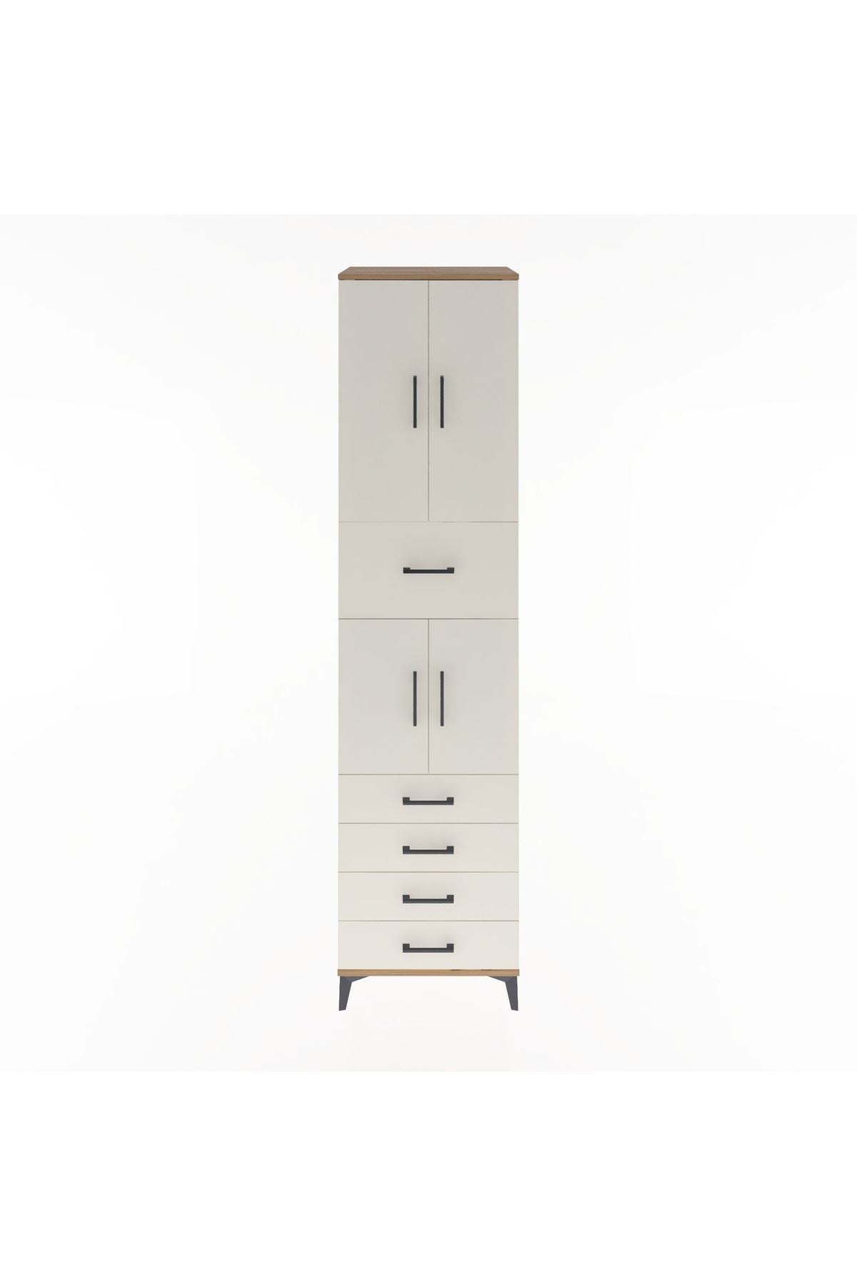 Hyperion Dolap 3 Raflı 5 Çekmeceli 4 Kapaklı 60x44x243 - S65M044V7B