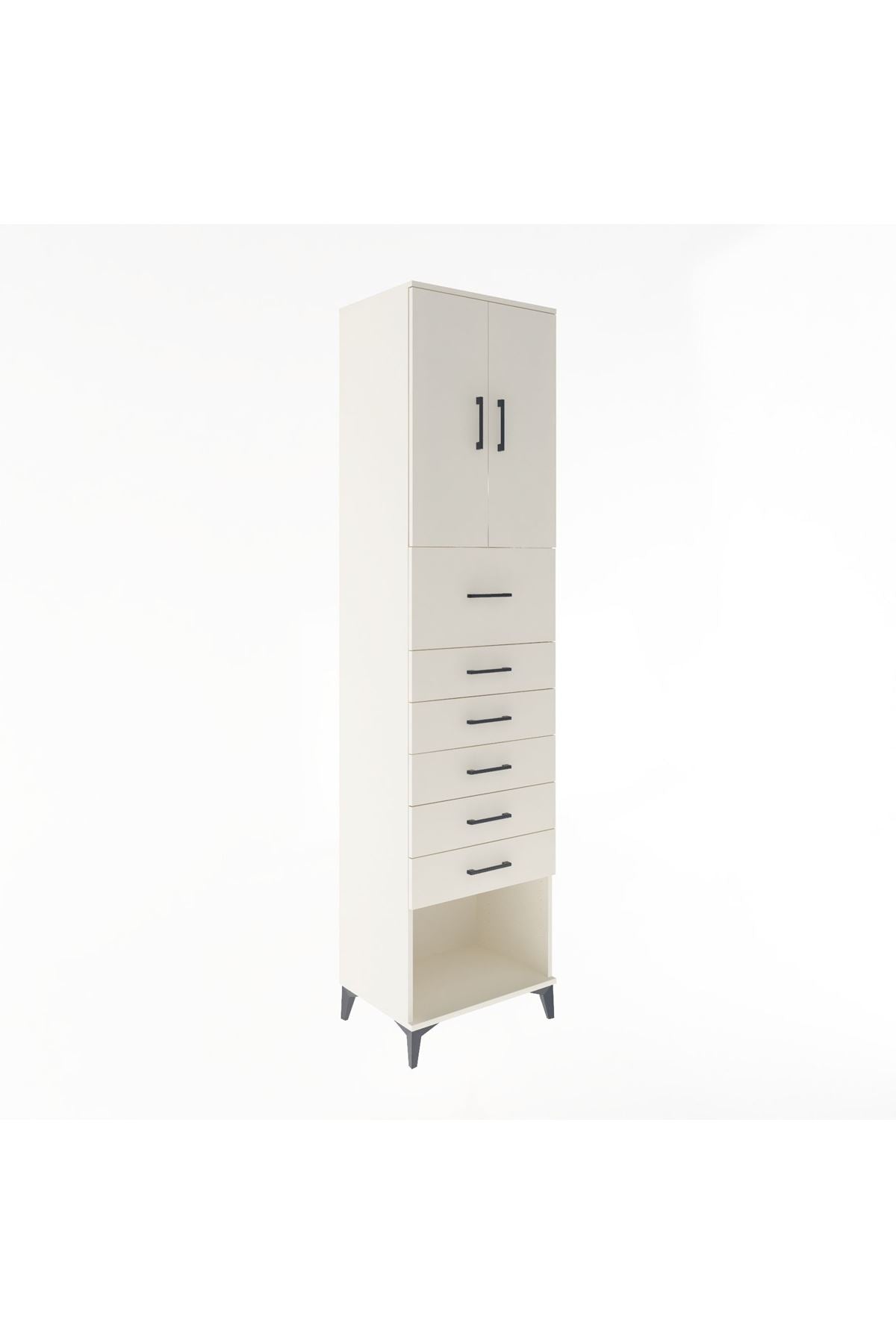 Hyperion Dolap 2 Raflı 6 Çekmeceli 2 Kapaklı 60x44x243 - S65M045V1B