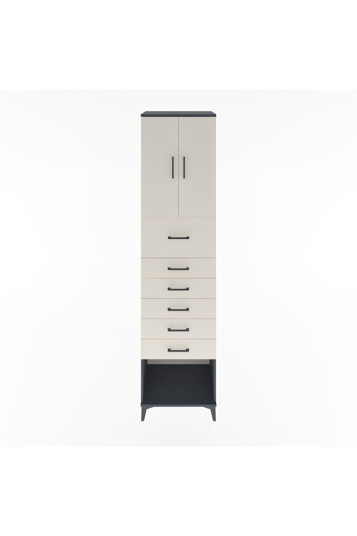 Hyperion Dolap 2 Raflı 6 Çekmeceli 2 Kapaklı 60x44x243 - S65M045V4B