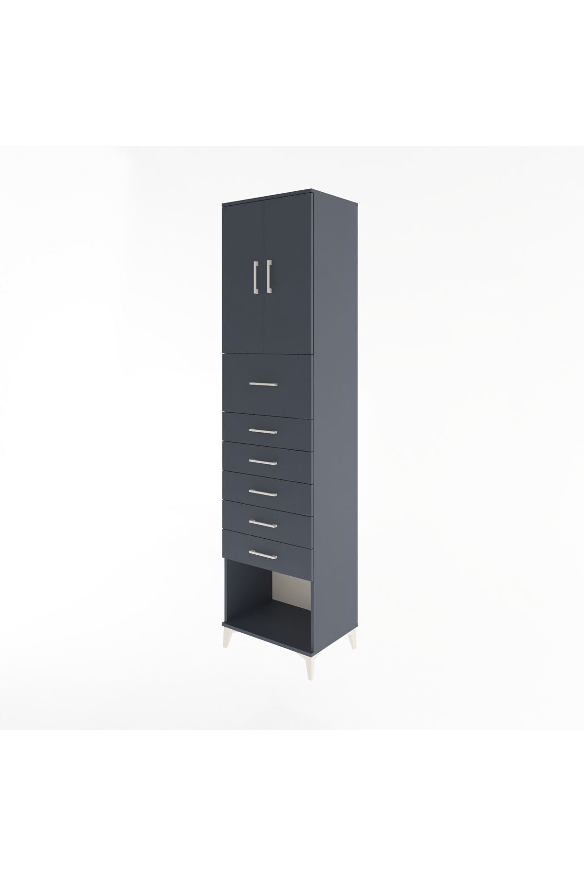 Hyperion Dolap 2 Raflı 6 Çekmeceli 2 Kapaklı 60x44x243 - S65M045V5B