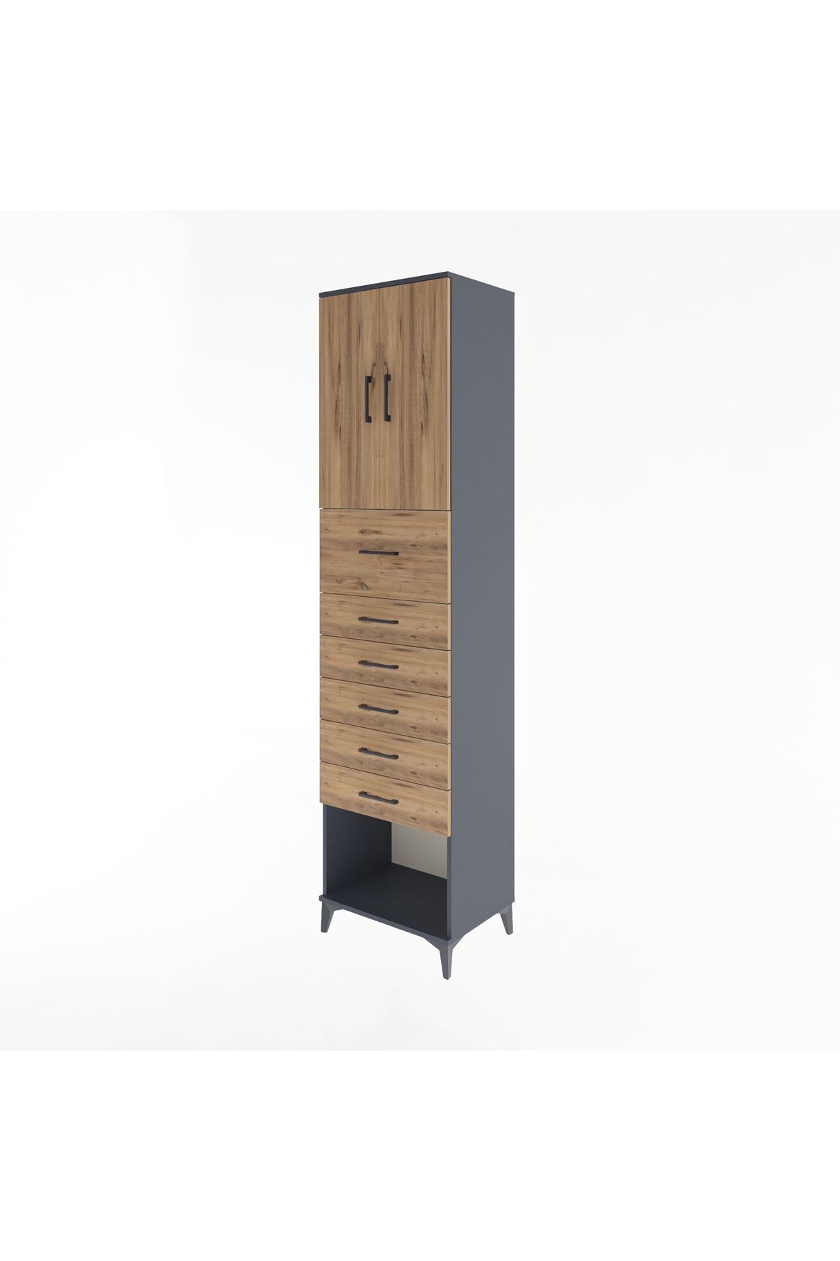Hyperion Dolap 2 Raflı 6 Çekmeceli 2 Kapaklı 60x44x243 - S65M045V6B