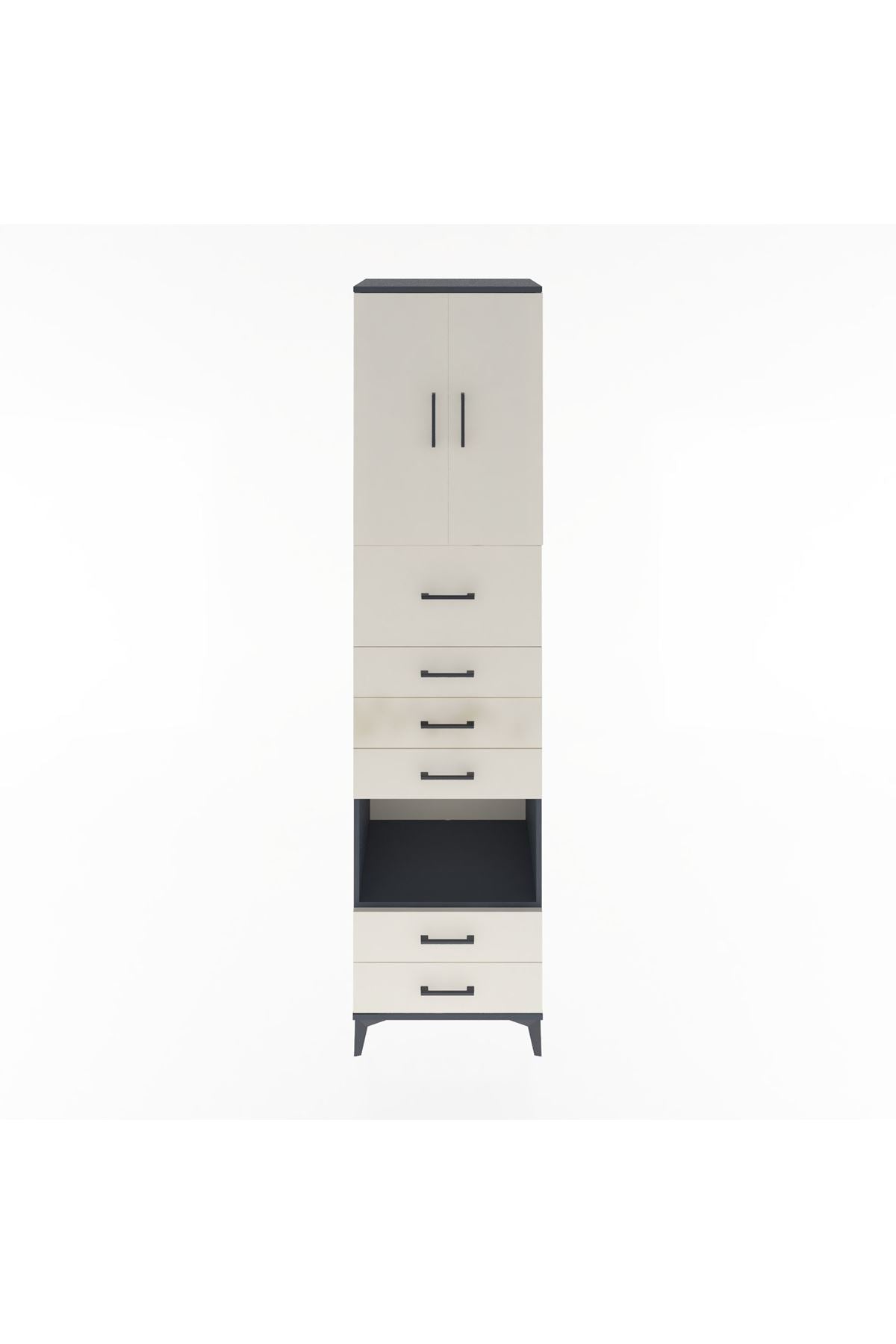 Hyperion Dolap 3 Raflı 6 Çekmeceli 2 Kapaklı 60x44x243 - S65M046V4B