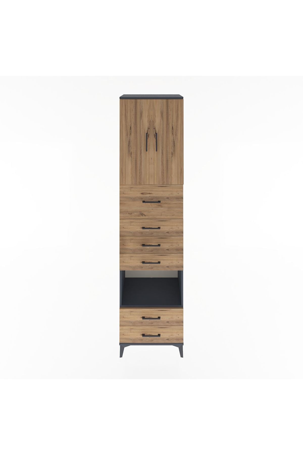 Hyperion Dolap 3 Raflı 6 Çekmeceli 2 Kapaklı 60x44x243 - S65M046V6B