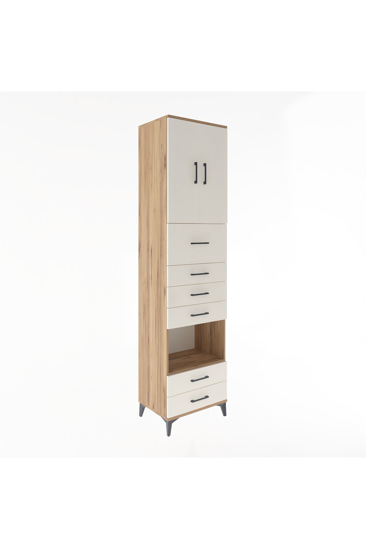 Hyperion Dolap 3 Raflı 6 Çekmeceli 2 Kapaklı 60x44x243 - S65M046V7B