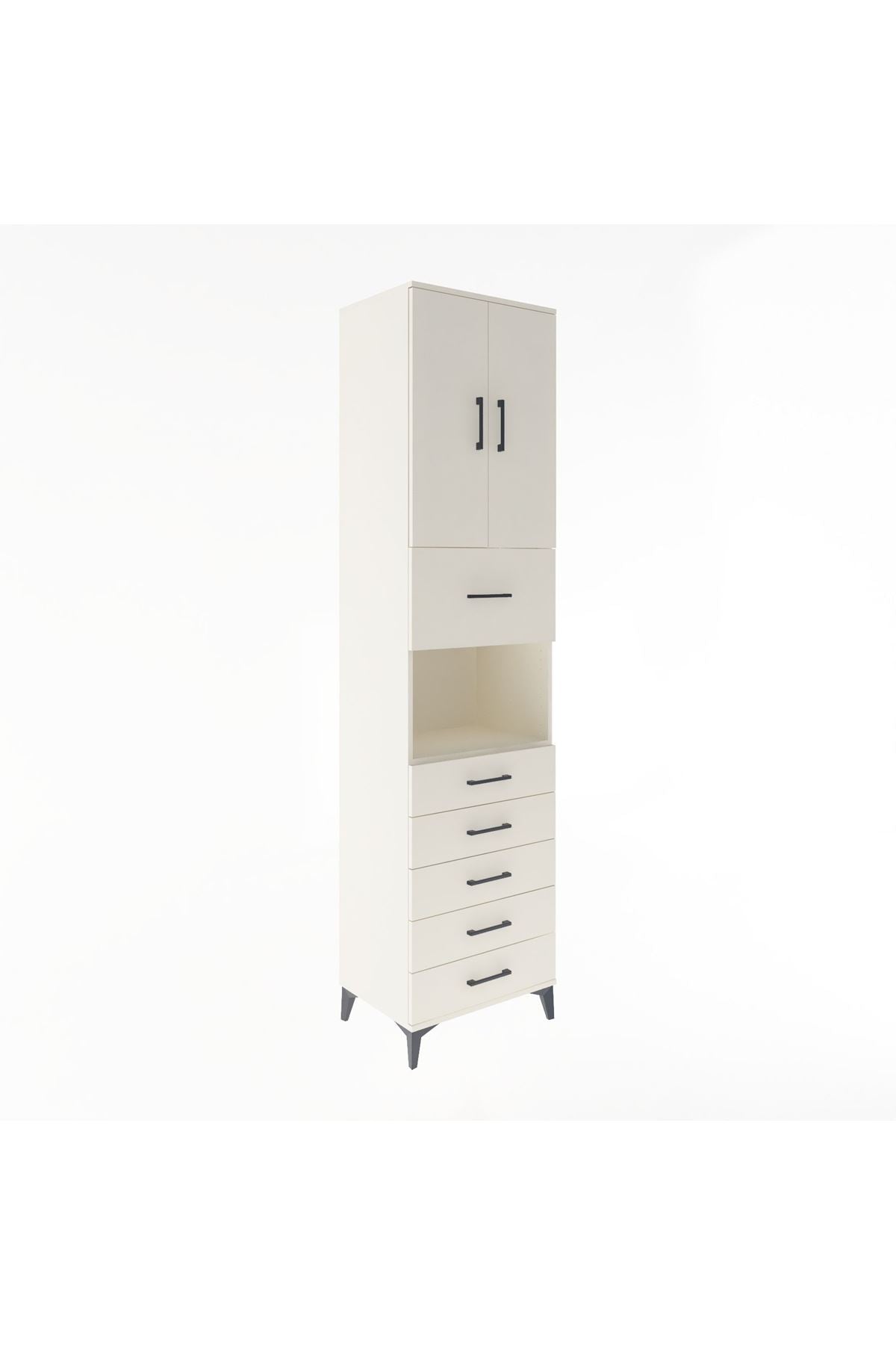 Hyperion Dolap 3 Raflı 6 Çekmeceli 2 Kapaklı 60x44x243 - S65M047V1B