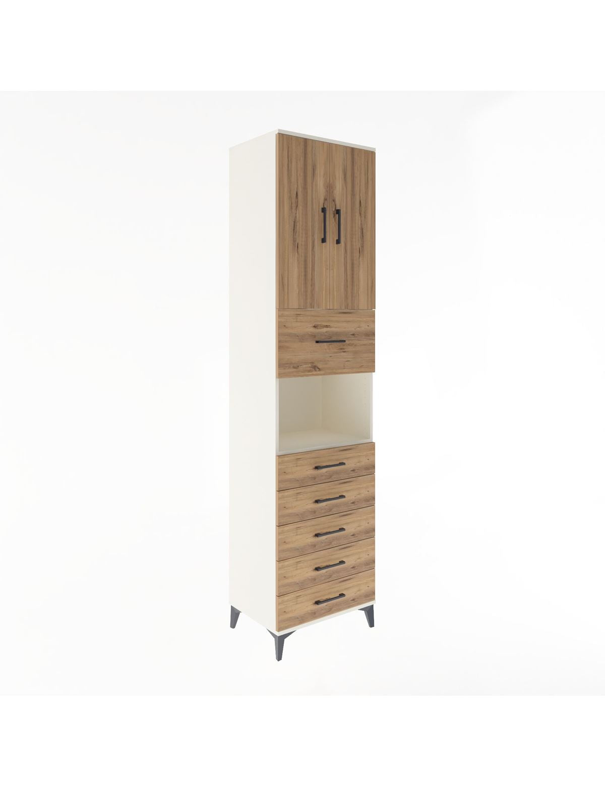 Hyperion Dolap 3 Raflı 6 Çekmeceli 2 Kapaklı 60x44x243 - S65M047V3B