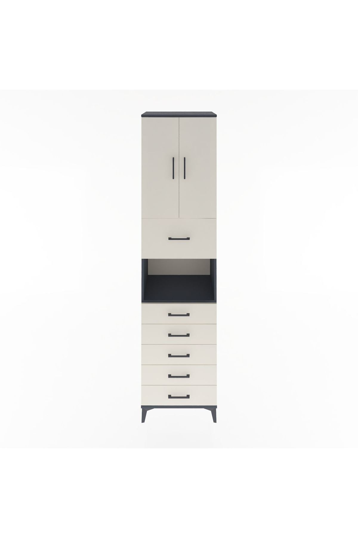 Hyperion Dolap 3 Raflı 6 Çekmeceli 2 Kapaklı 60x44x243 - S65M047V4B