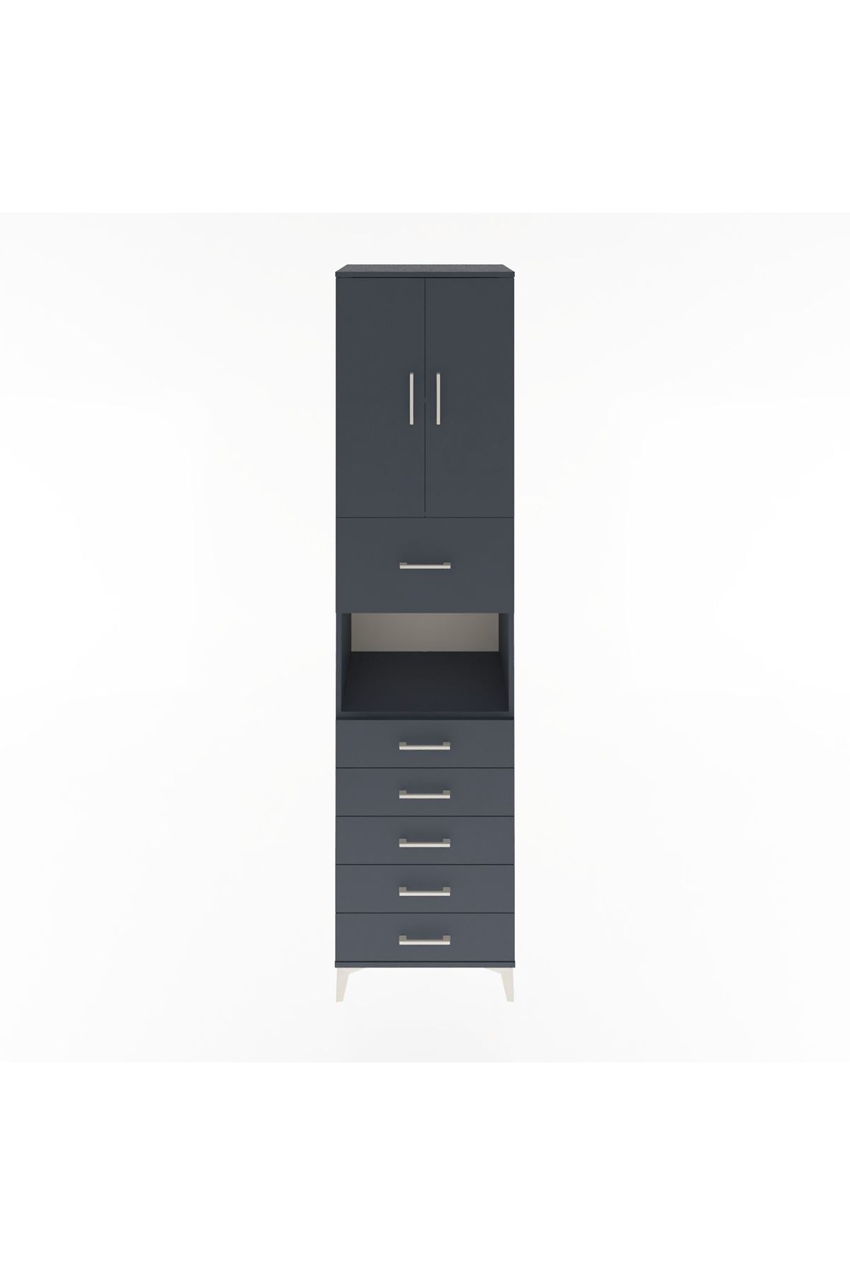 Hyperion Dolap 3 Raflı 6 Çekmeceli 2 Kapaklı 60x44x243 - S65M047V5B