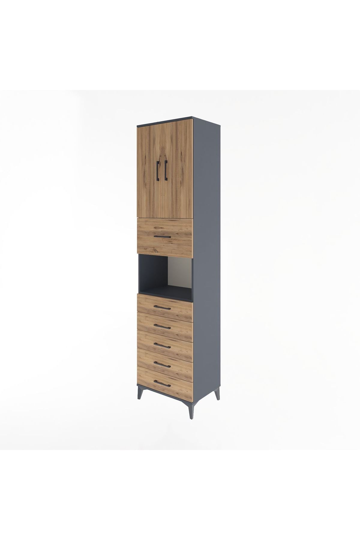 Hyperion Dolap 3 Raflı 6 Çekmeceli 2 Kapaklı 60x44x243 - S65M047V6B