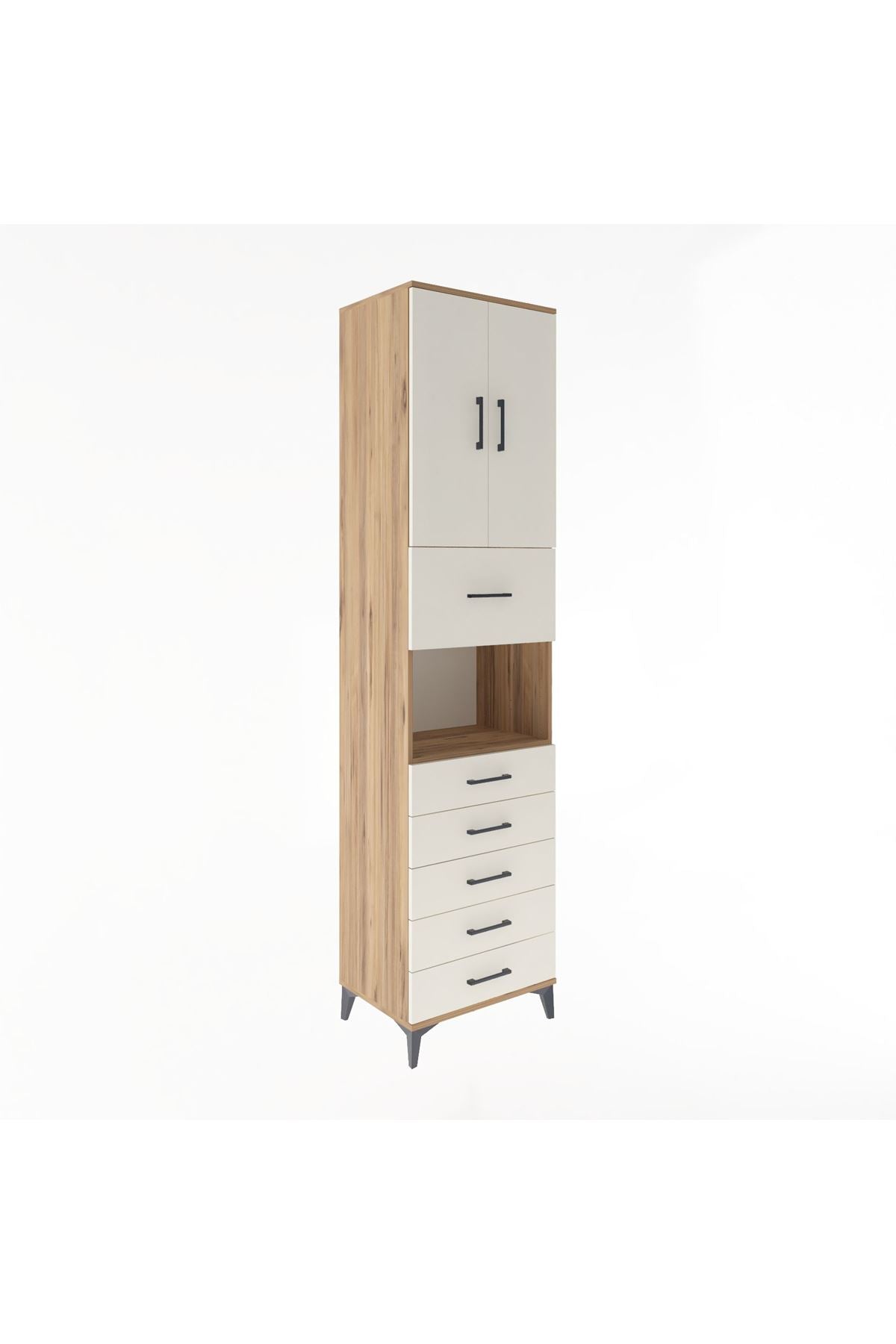 Hyperion Dolap 3 Raflı 6 Çekmeceli 2 Kapaklı 60x44x243 - S65M047V7B