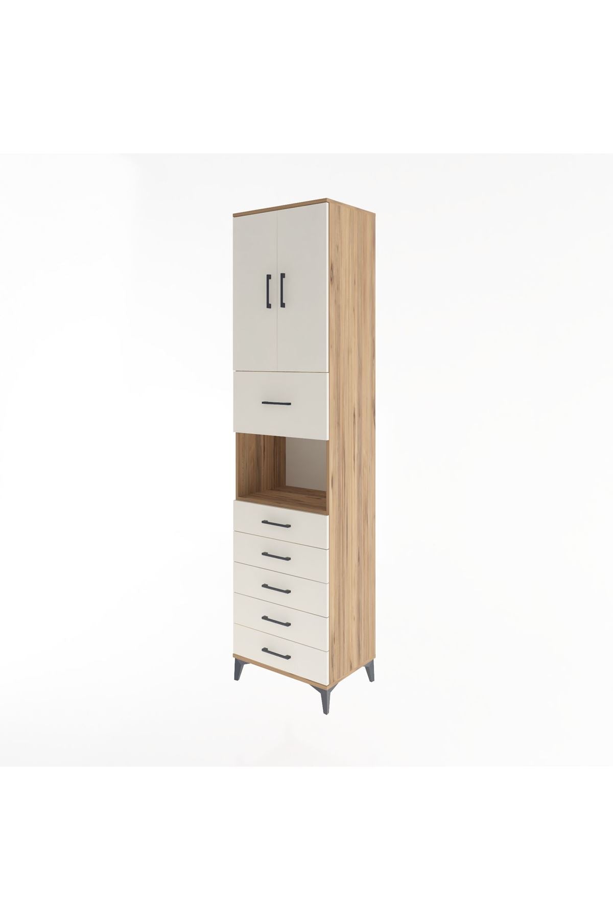 Hyperion Dolap 3 Raflı 6 Çekmeceli 2 Kapaklı 60x44x243 - S65M047V7B