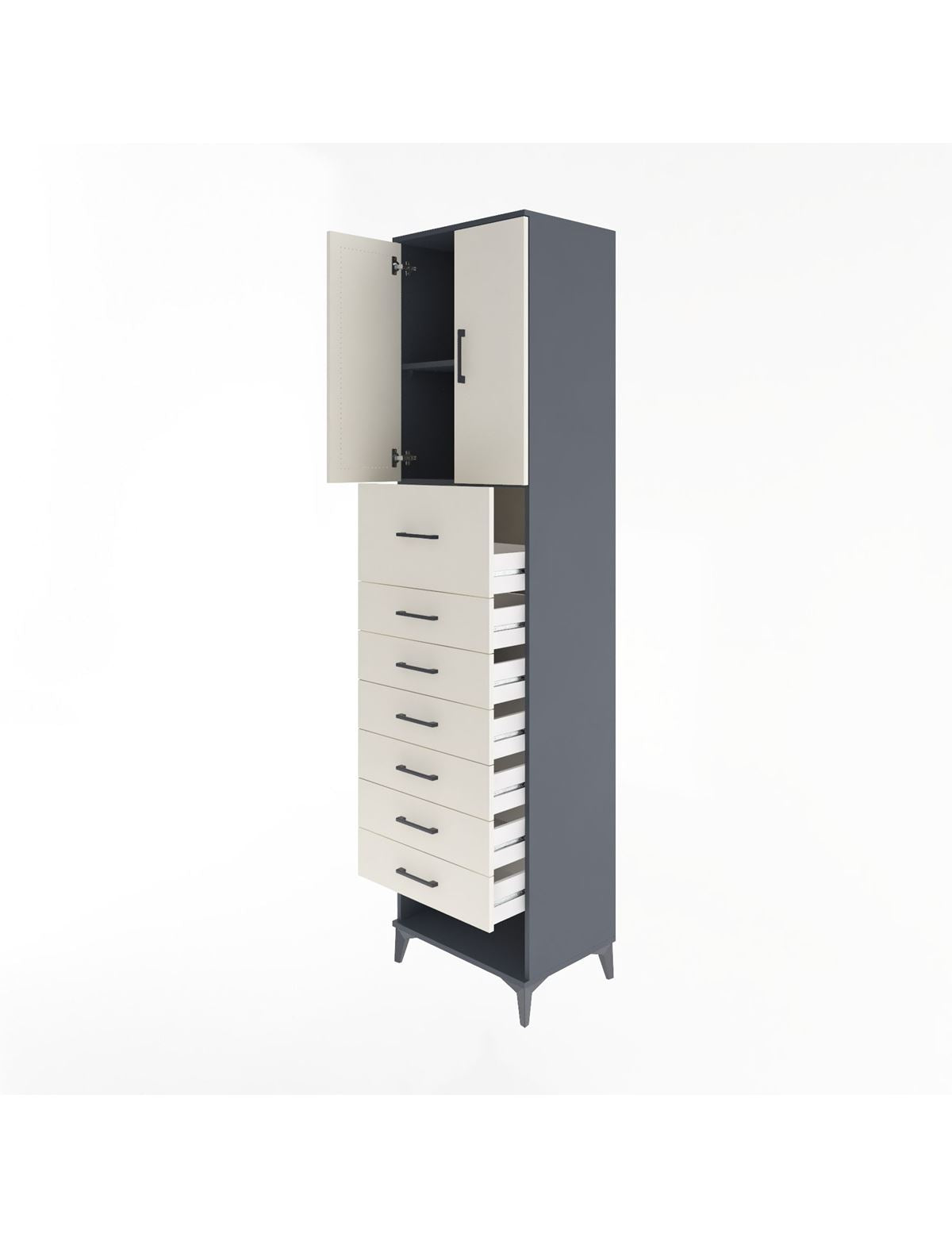 Hyperion Dolap 2 Raflı 7 Çekmeceli 2 Kapaklı 60x44x243 - S65M048V4B