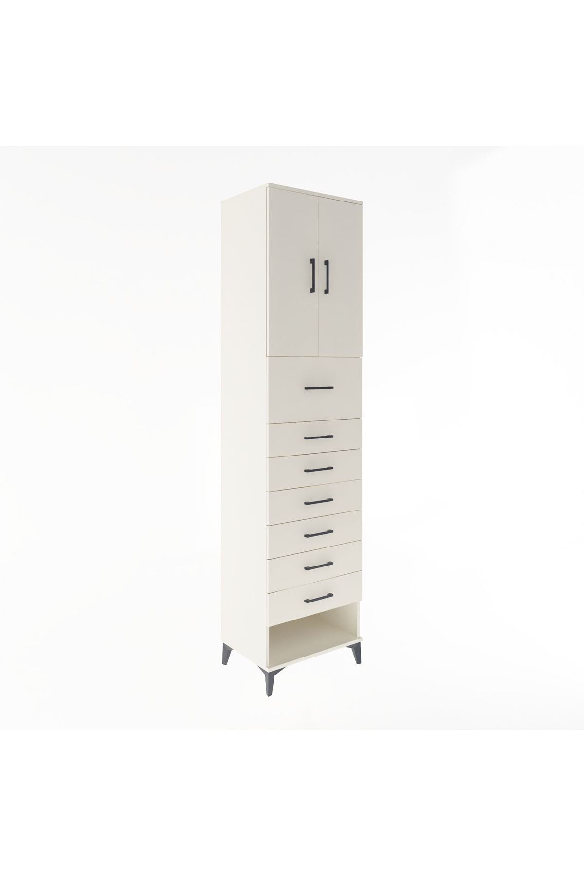 Hyperion Dolap 2 Raflı 7 Çekmeceli 2 Kapaklı 60x44x243 - S65M049V1B