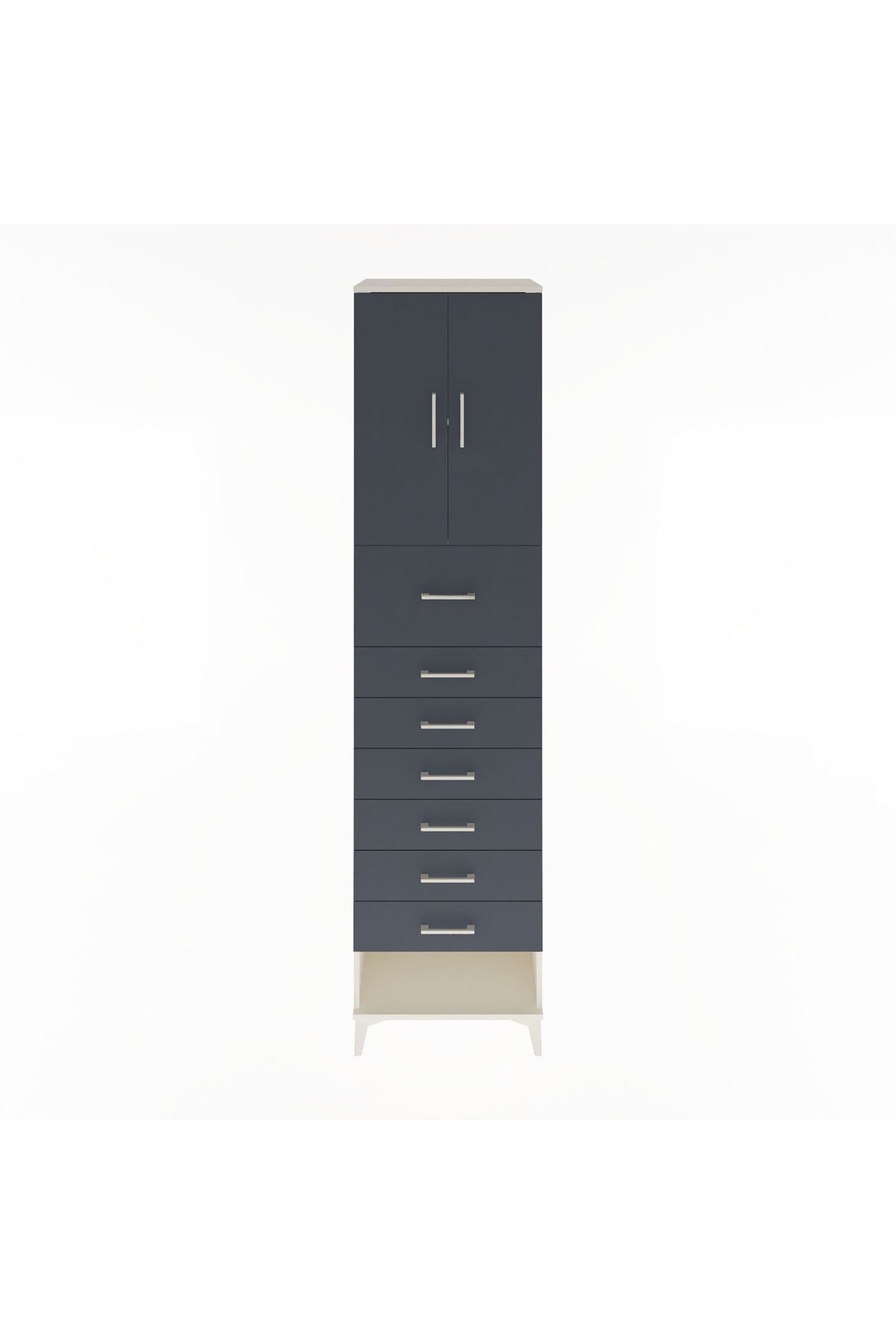 Hyperion Dolap 2 Raflı 7 Çekmeceli 2 Kapaklı 60x44x243 - S65M049V2B