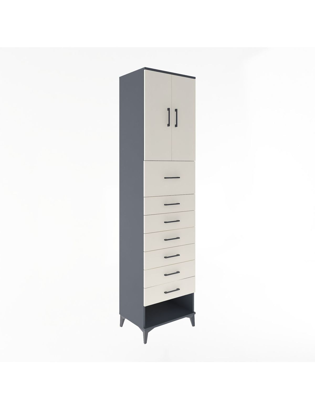 Hyperion Dolap 2 Raflı 7 Çekmeceli 2 Kapaklı 60x44x243 - S65M049V4B