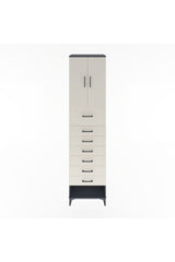 Hyperion Dolap 2 Raflı 7 Çekmeceli 2 Kapaklı 60x44x243