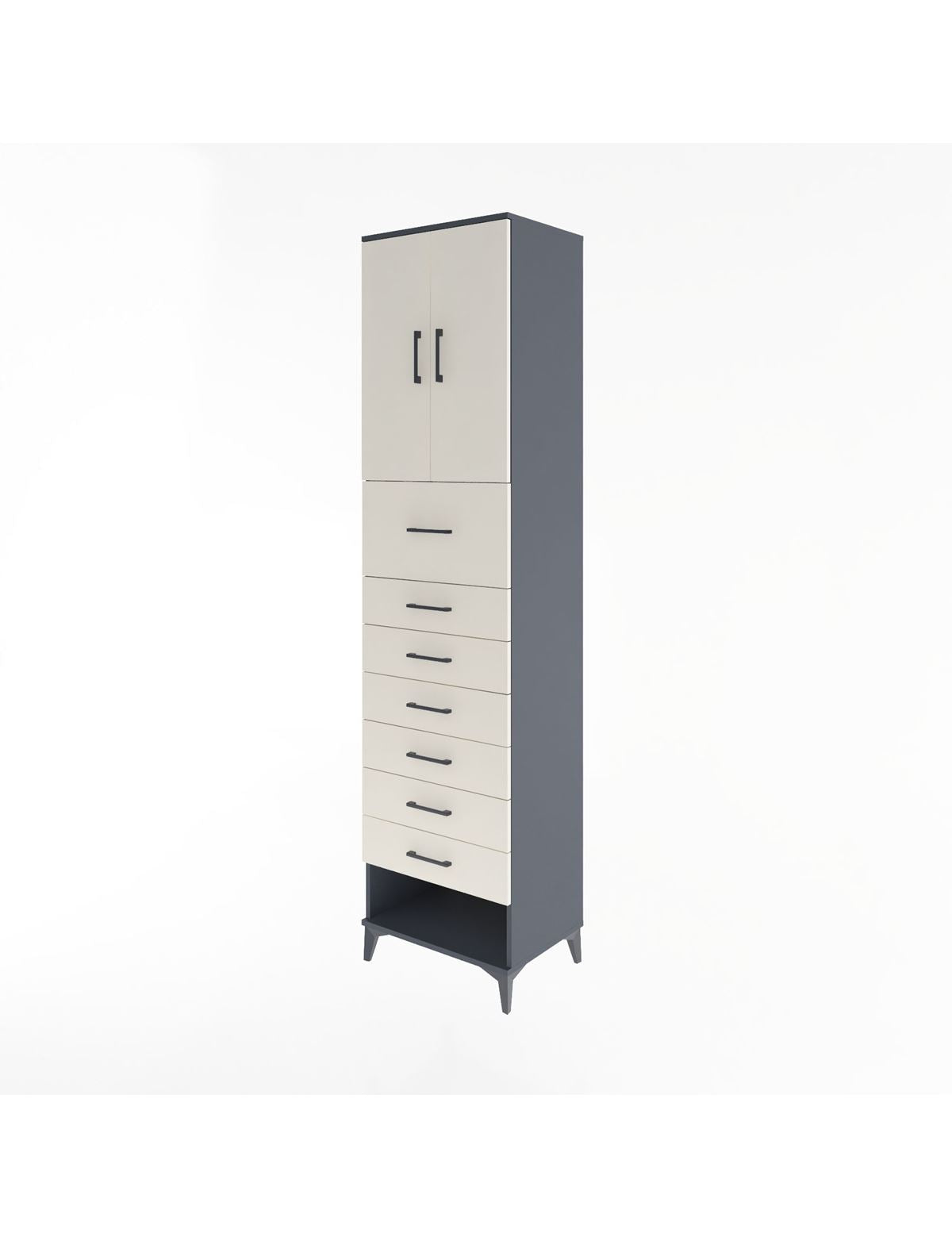 Hyperion Dolap 2 Raflı 7 Çekmeceli 2 Kapaklı 60x44x243 - S65M049V4B