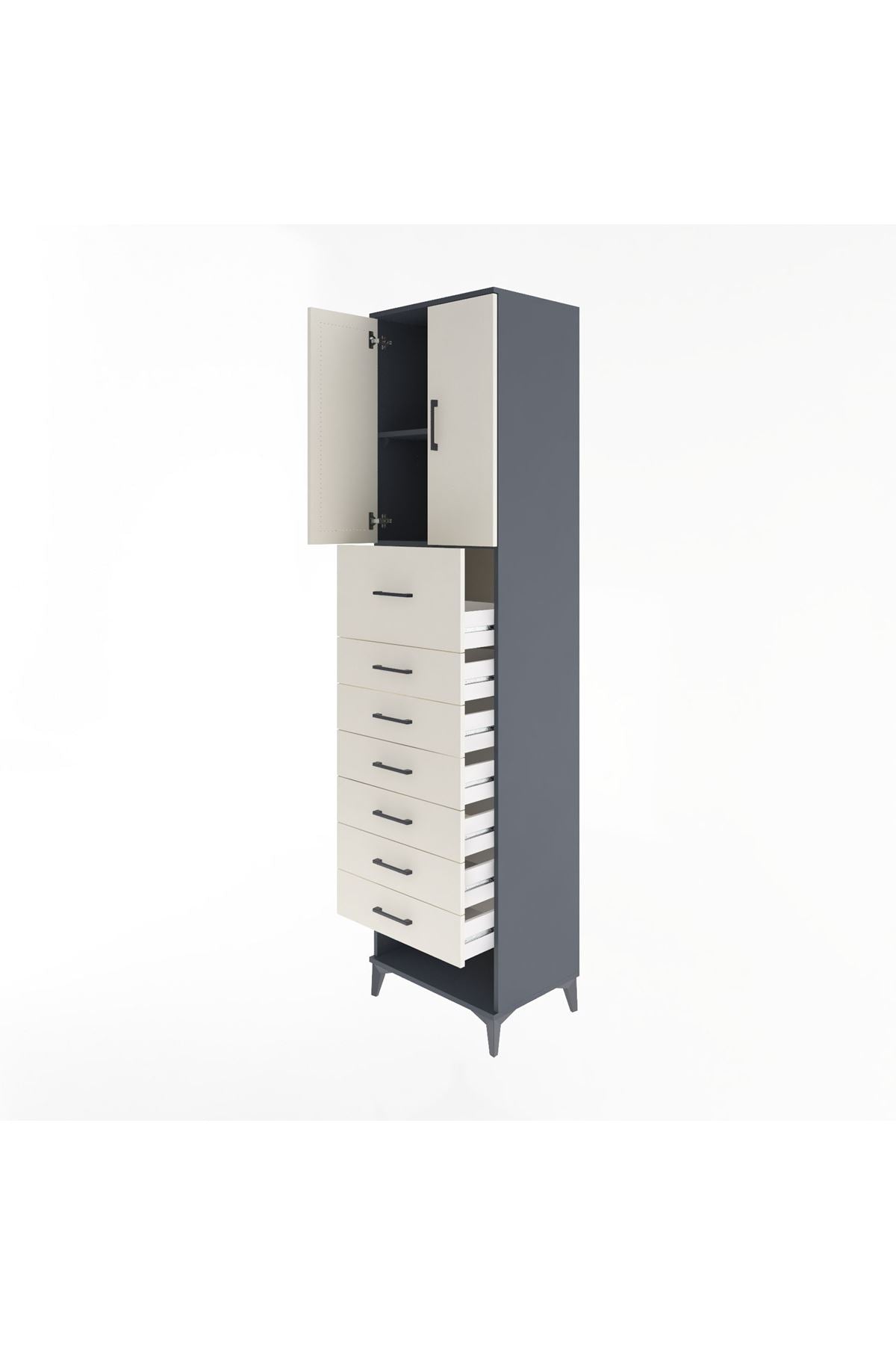 Hyperion Dolap 2 Raflı 7 Çekmeceli 2 Kapaklı 60x44x243 - S65M049V4B