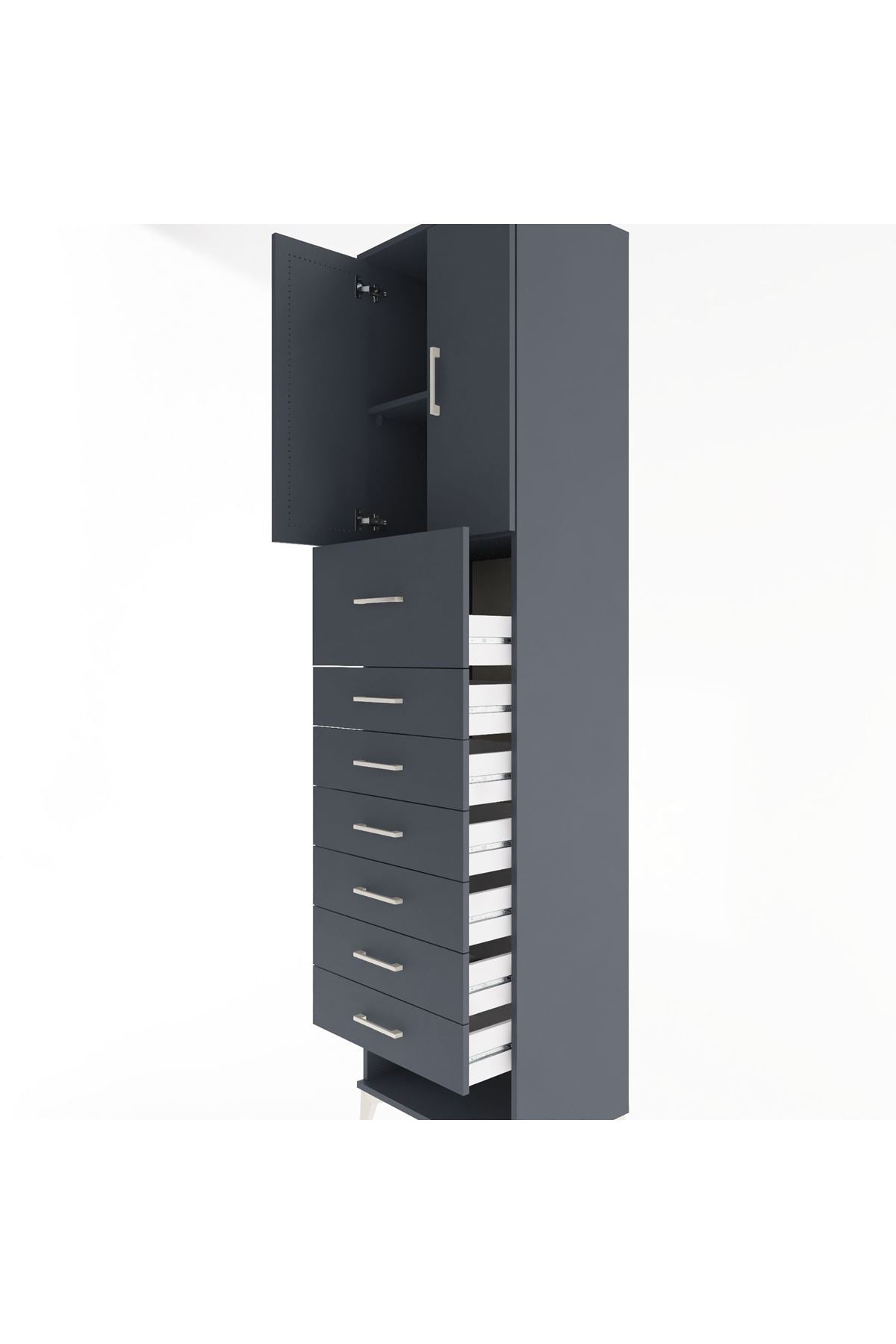 Hyperion Dolap 2 Raflı 7 Çekmeceli 2 Kapaklı 60x44x243 - S65M049V5B