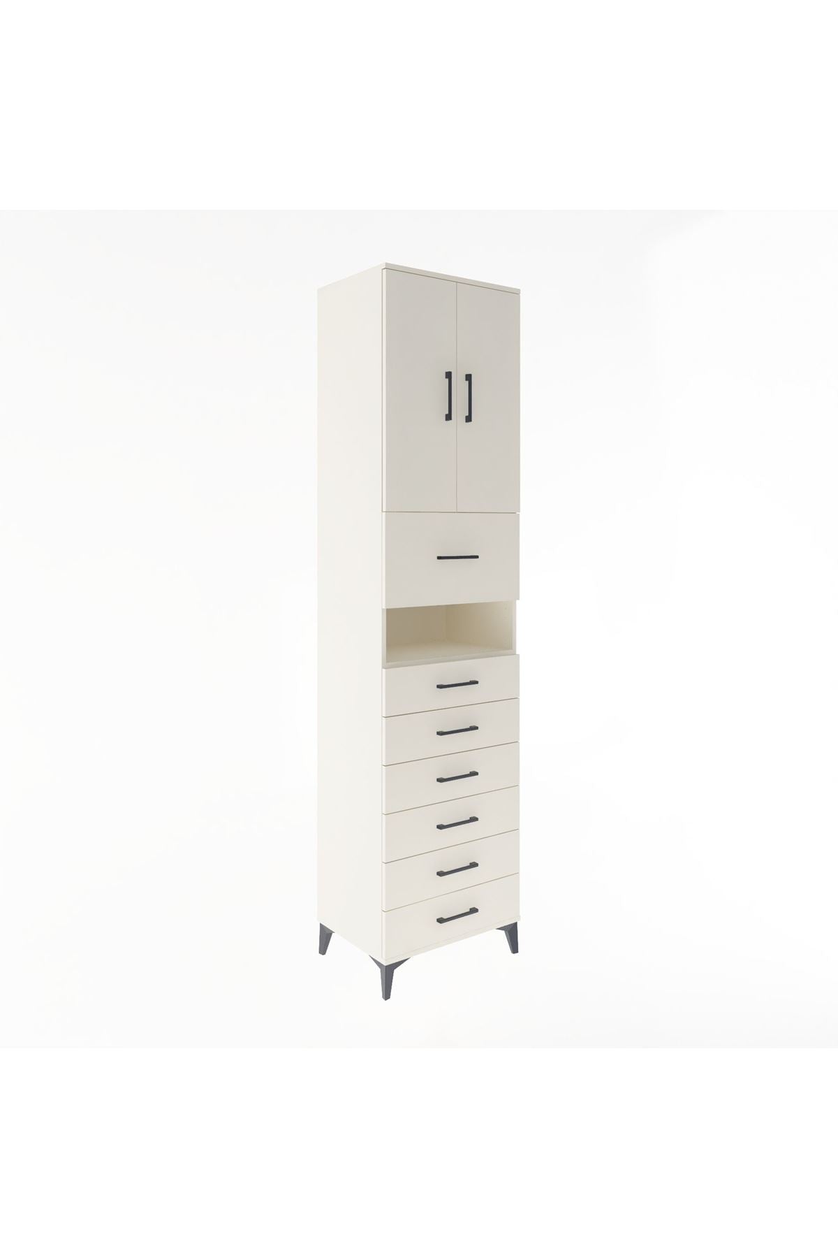 Hyperion Dolap 2 Raflı 7 Çekmeceli 2 Kapaklı 60x44x243 - S65M050V1B