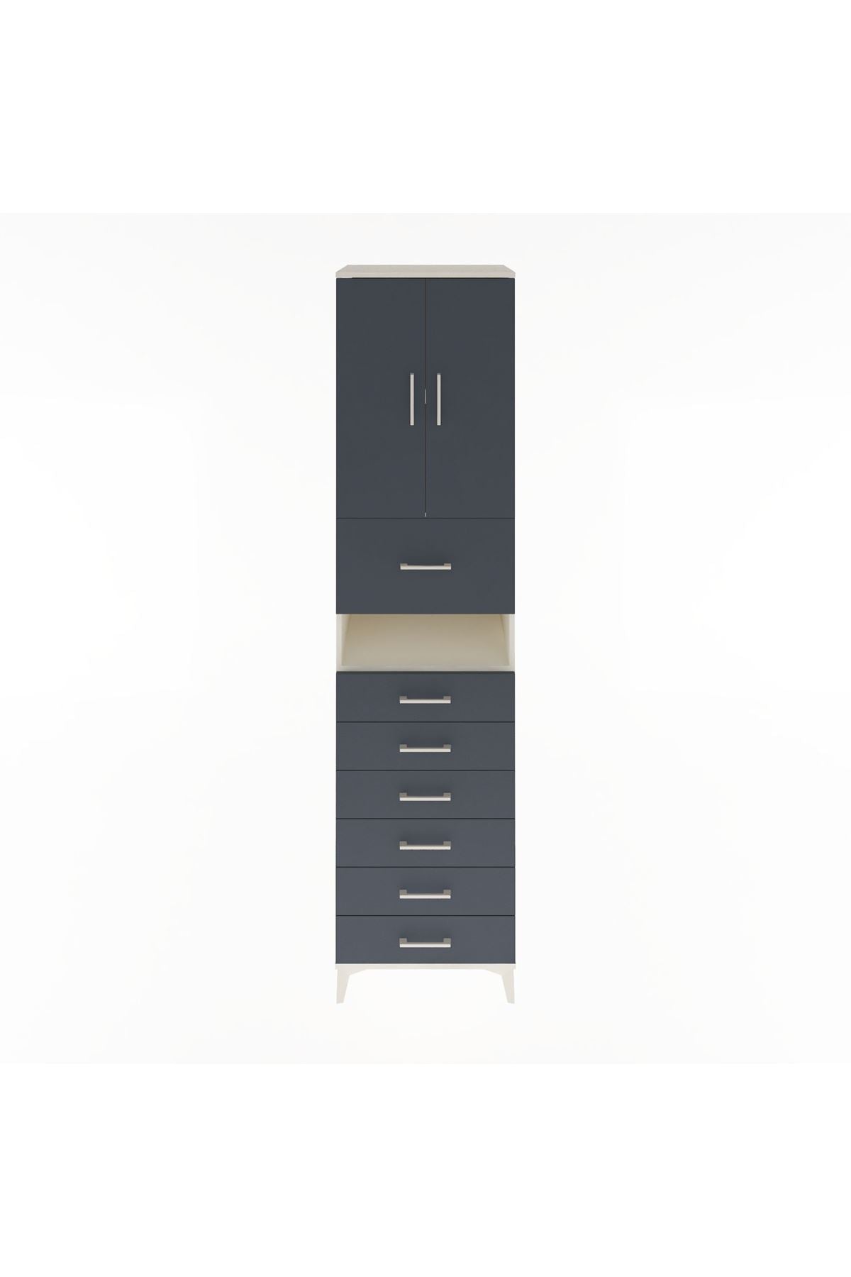 Hyperion Dolap 2 Raflı 7 Çekmeceli 2 Kapaklı 60x44x243 - S65M050V2B