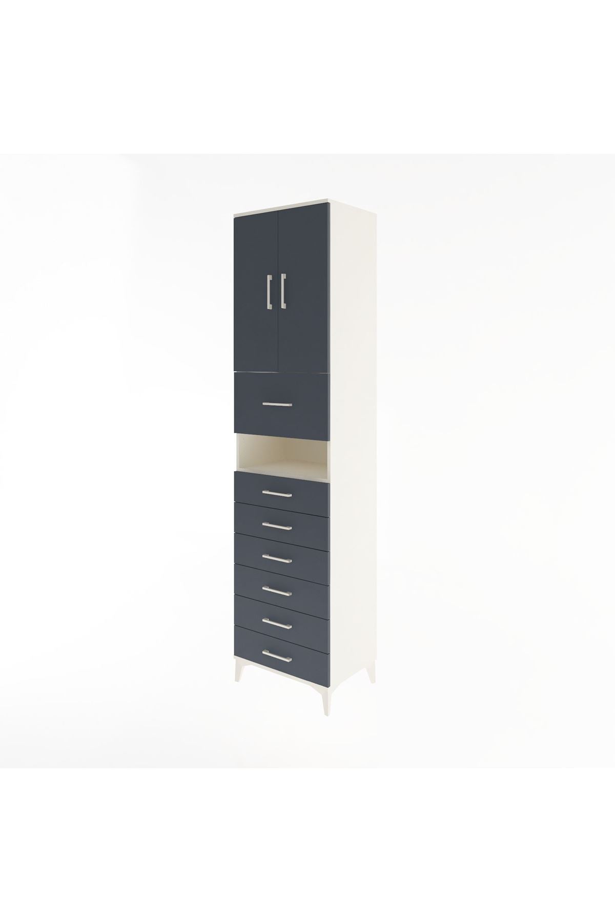Hyperion Dolap 2 Raflı 7 Çekmeceli 2 Kapaklı 60x44x243 - S65M050V2B