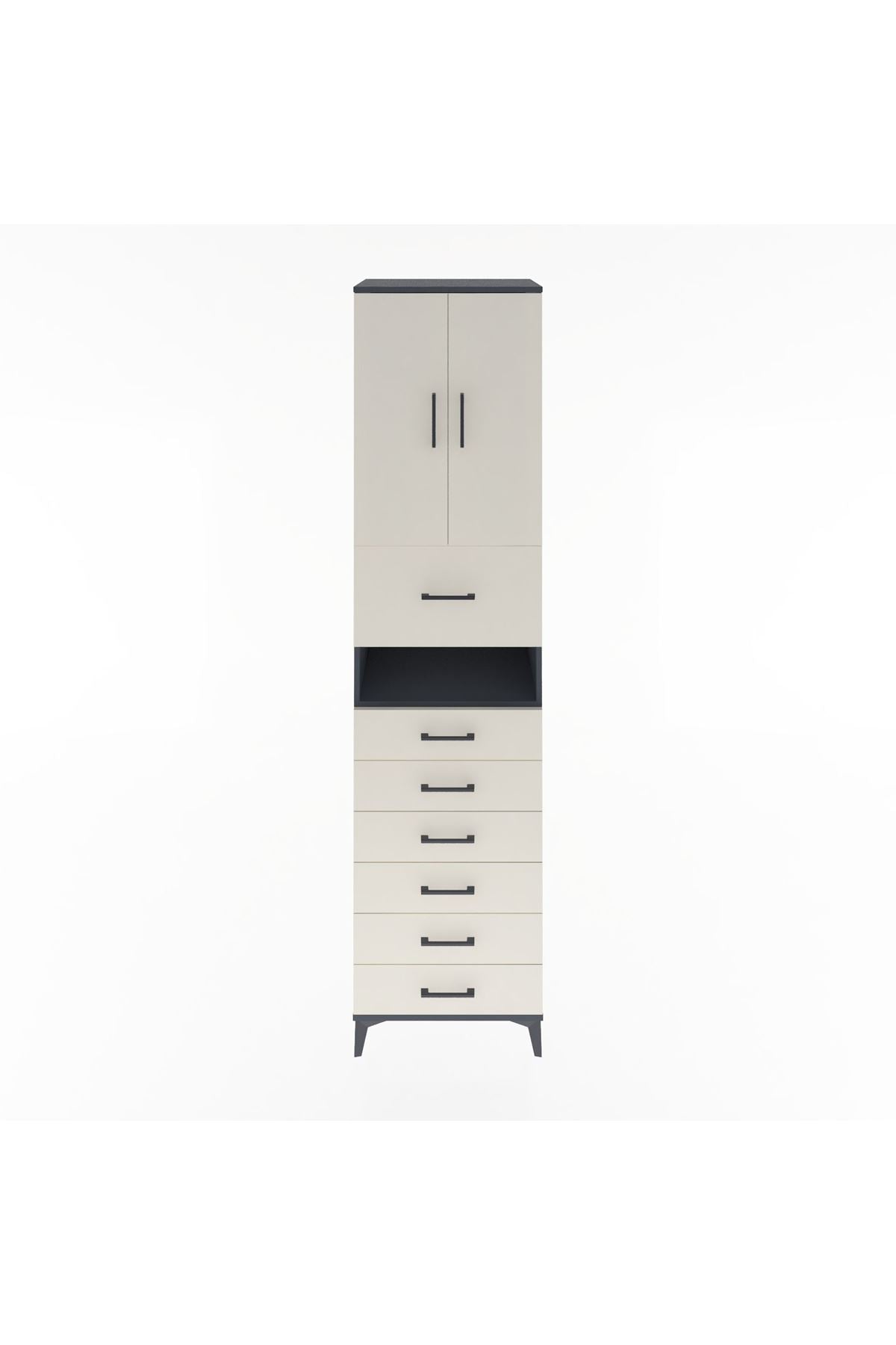 Hyperion Dolap 2 Raflı 7 Çekmeceli 2 Kapaklı 60x44x243 - S65M050V4B