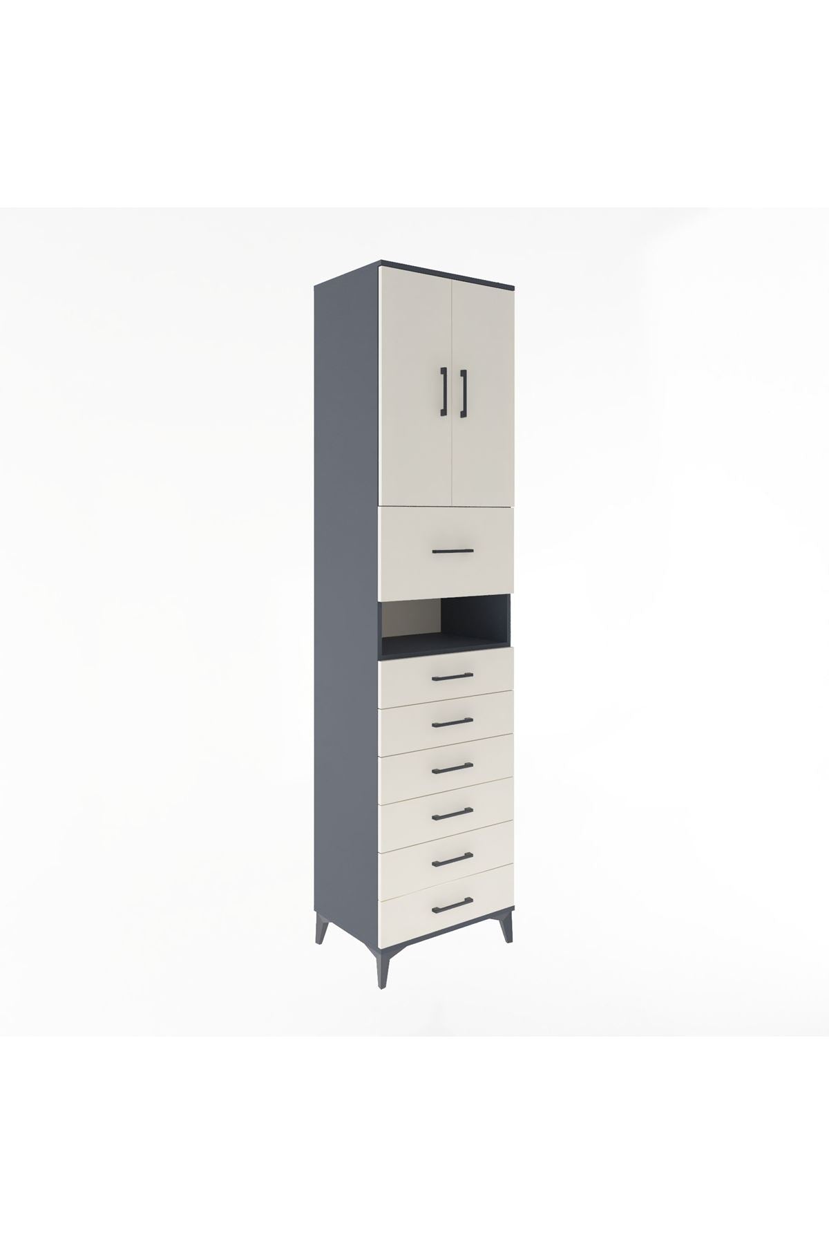 Hyperion Dolap 2 Raflı 7 Çekmeceli 2 Kapaklı 60x44x243 - S65M050V4B