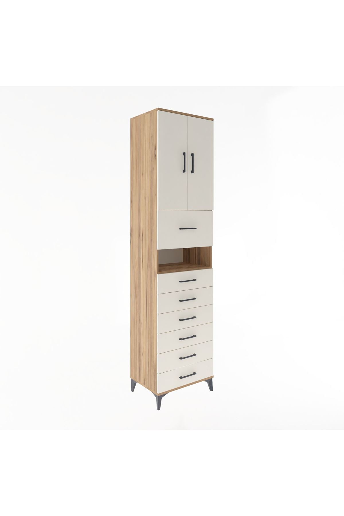 Hyperion Dolap 2 Raflı 7 Çekmeceli 2 Kapaklı 60x44x243 - S65M050V7B