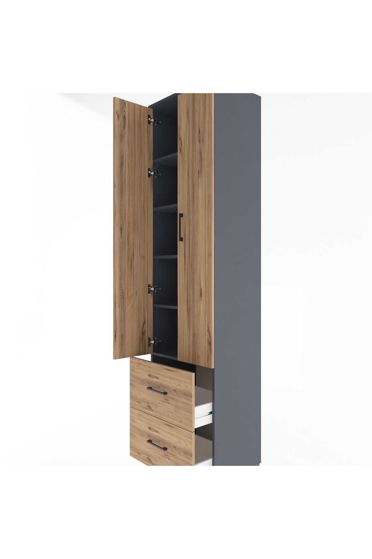 Hyperion Dolap 5 Raflı 2 Çekmeceli 2 Kapaklı 60x44x243 - S65M051V6B