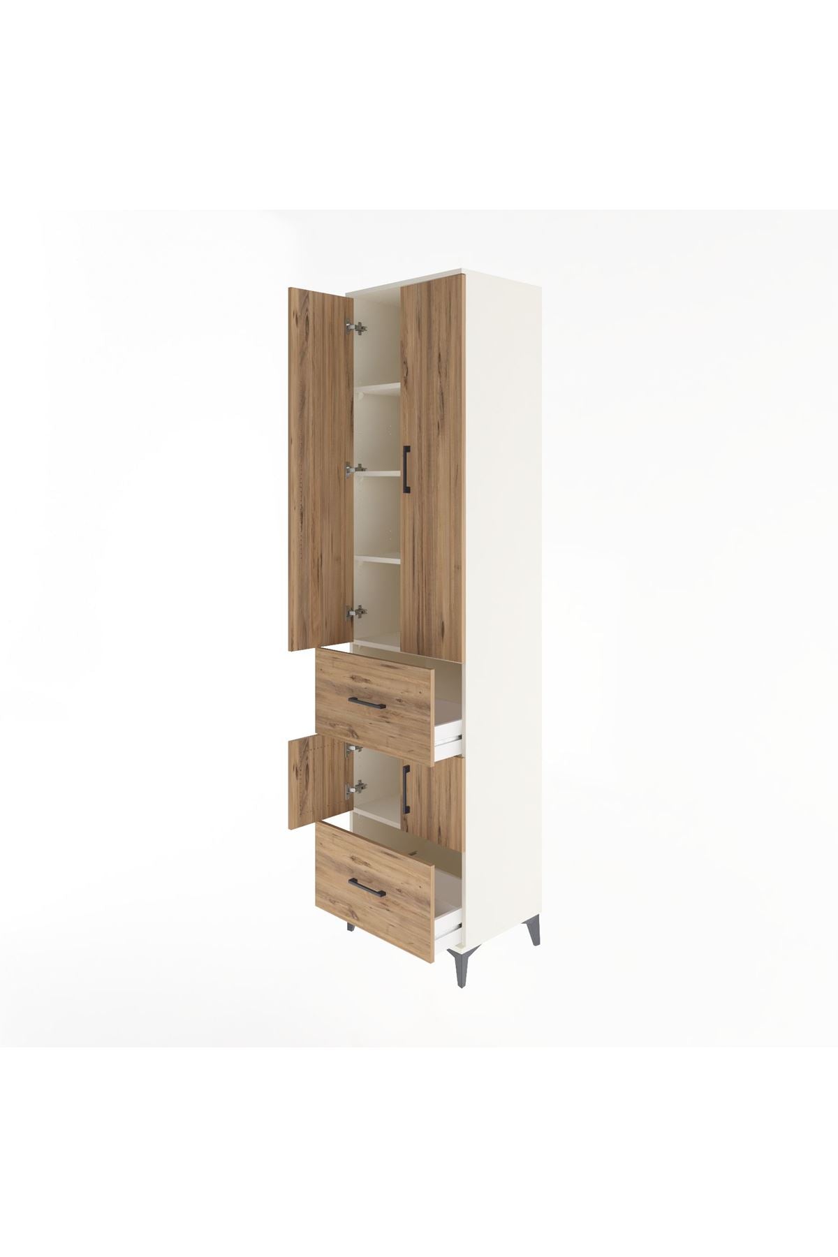 Hyperion Dolap 5 Raflı 2 Çekmeceli 4 Kapaklı 60x44x243 - S65M052V3B