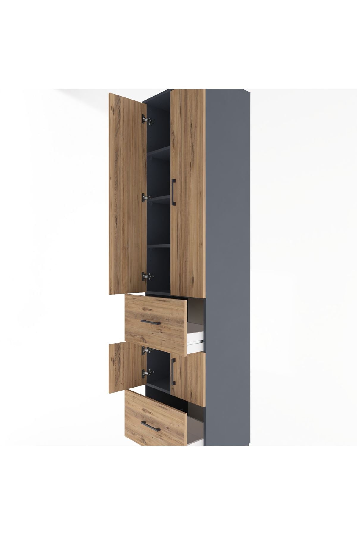 Hyperion Dolap 5 Raflı 2 Çekmeceli 4 Kapaklı 60x44x243 - S65M052V6B