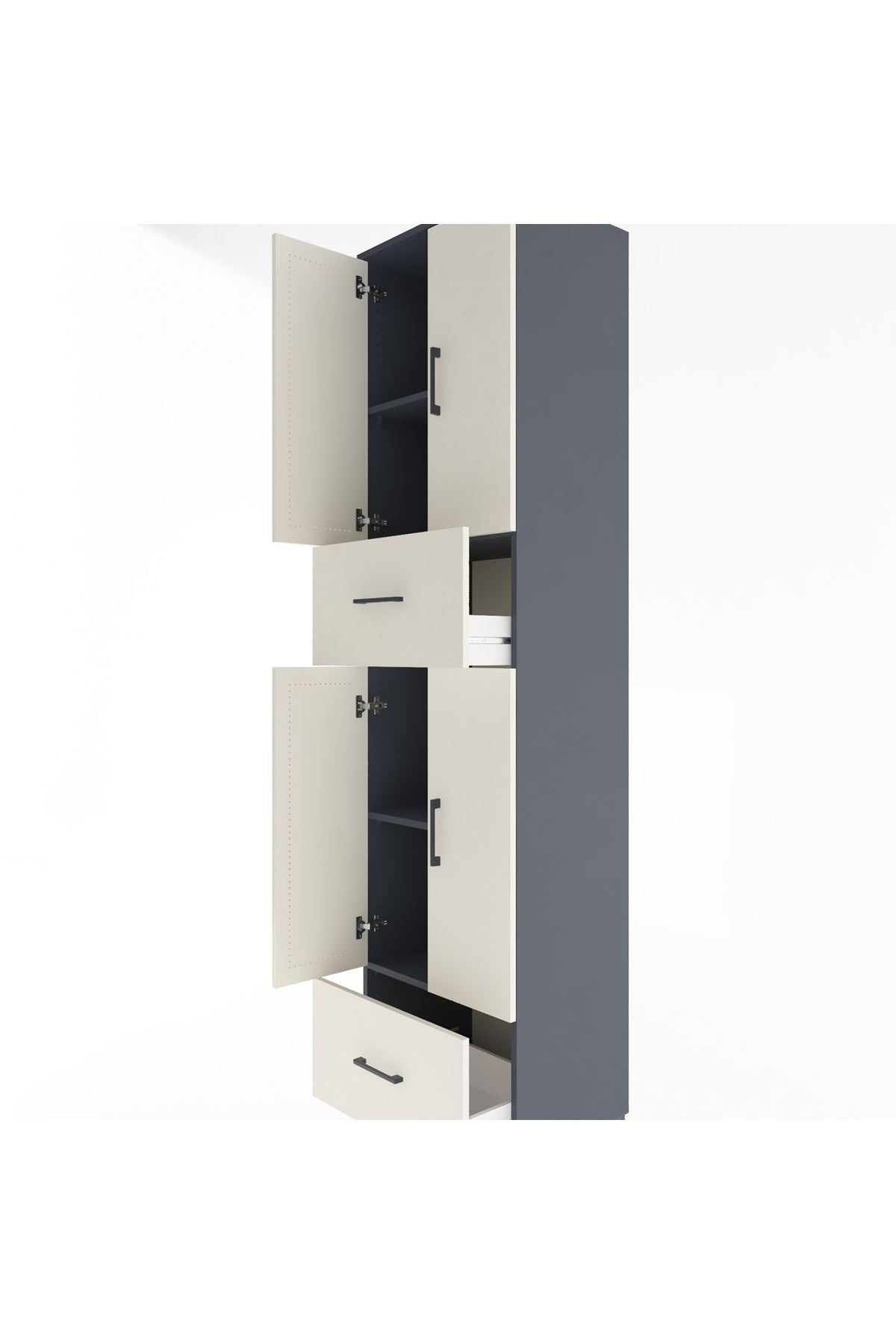 Hyperion Dolap 4 Raflı 2 Çekmeceli 4 Kapaklı 60x44x243 - S65M053V4B