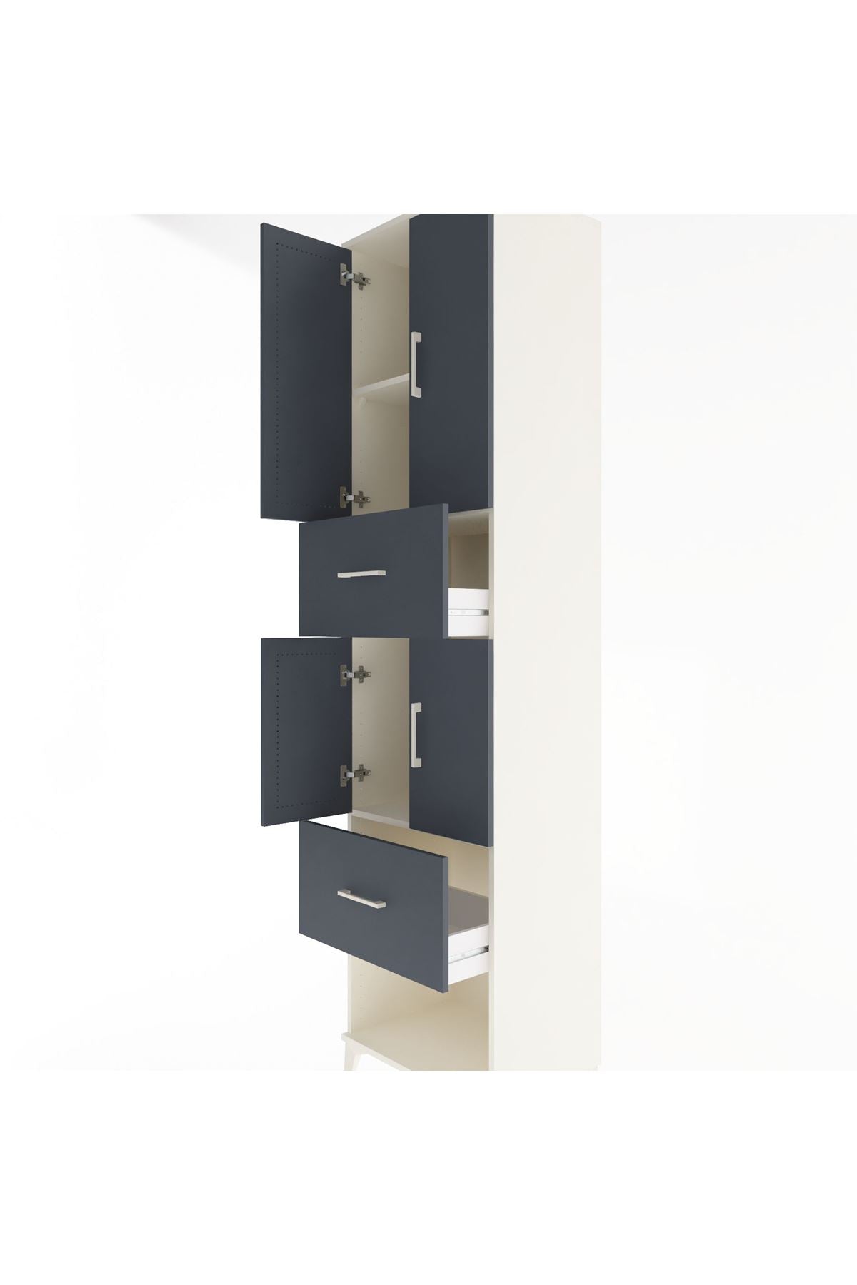 Hyperion Dolap 3 Raflı 2 Çekmeceli 4 Kapaklı 60x44x243 - S65M054V2B