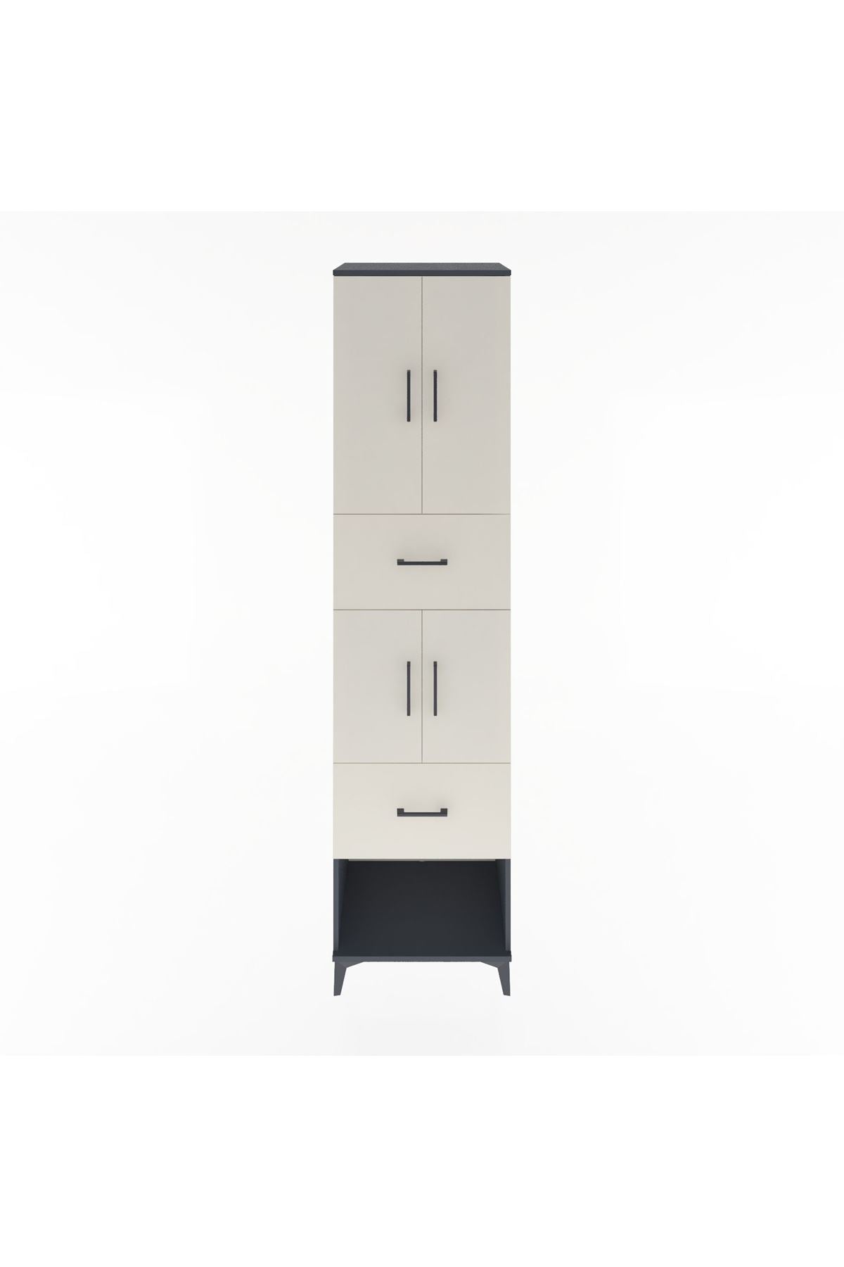 Hyperion Dolap 3 Raflı 2 Çekmeceli 4 Kapaklı 60x44x243 - S65M054V4B