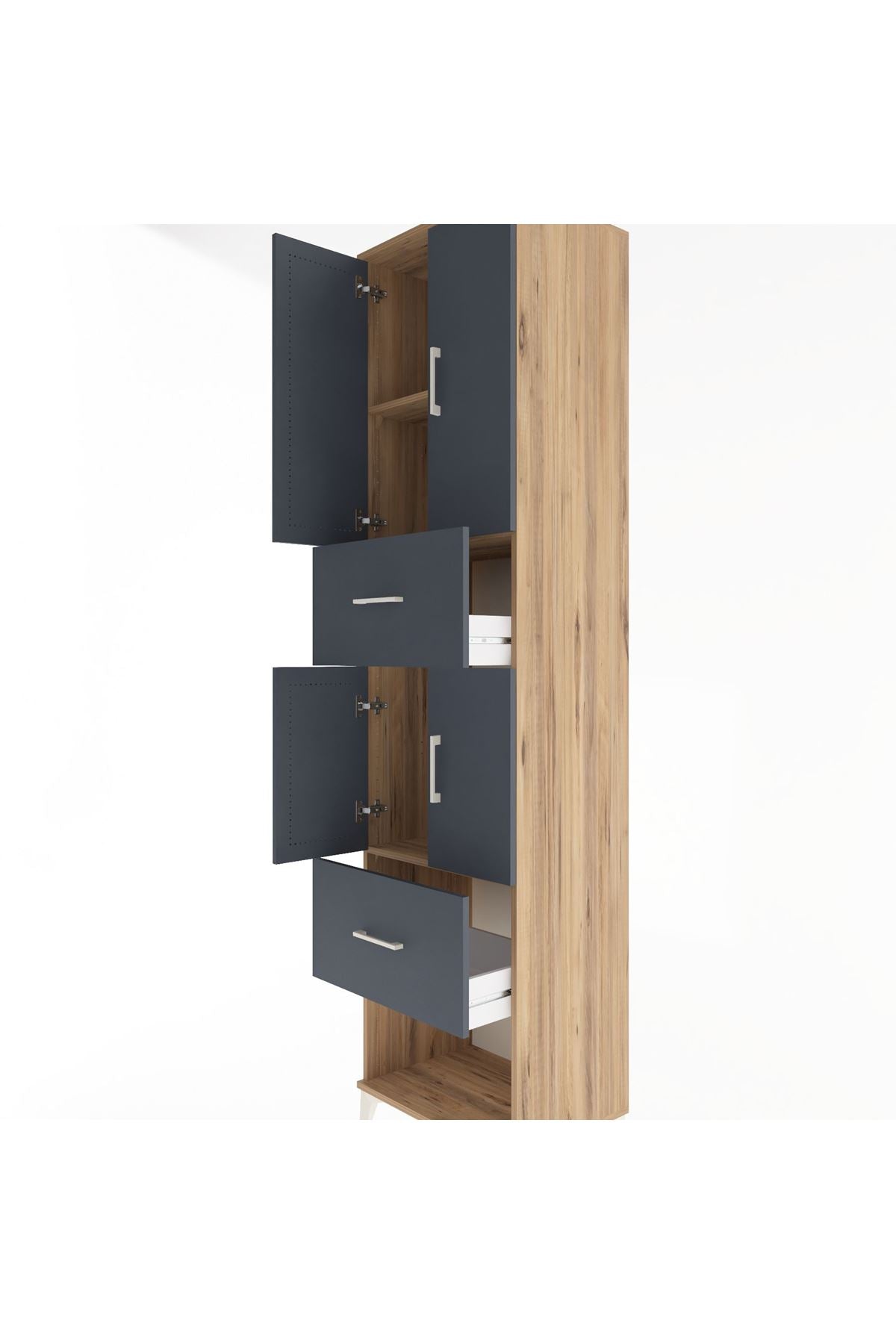 Hyperion Dolap 3 Raflı 2 Çekmeceli 4 Kapaklı 60x44x243 - S65M054V8B