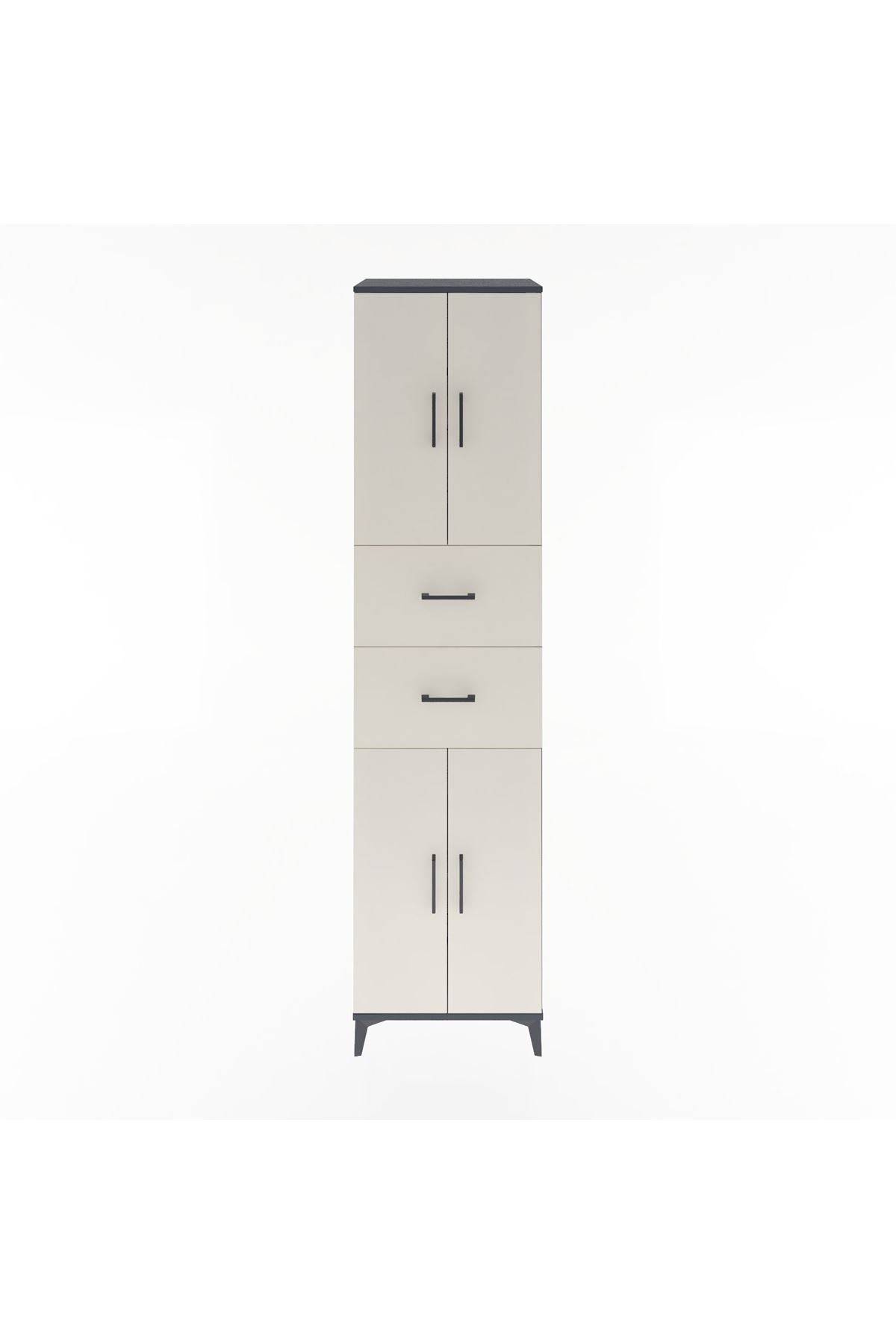 Hyperion Dolap 3 Raflı 2 Çekmeceli 4 Kapaklı 60x44x243 - S65M055V4B