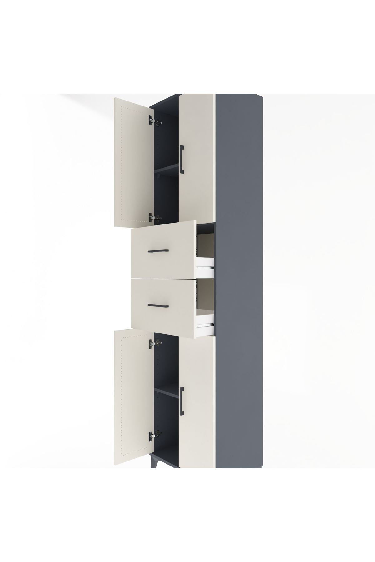 Hyperion Dolap 3 Raflı 2 Çekmeceli 4 Kapaklı 60x44x243 - S65M055V4B