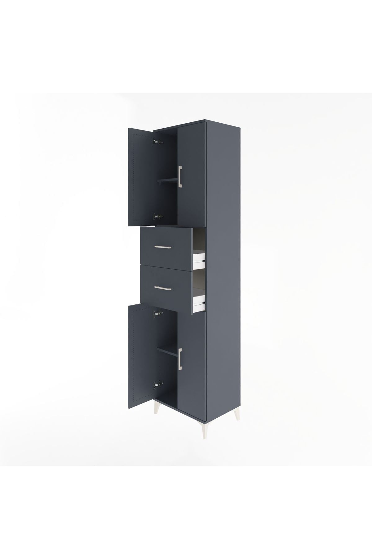 Hyperion Dolap 3 Raflı 2 Çekmeceli 4 Kapaklı 60x44x243 - S65M055V5B