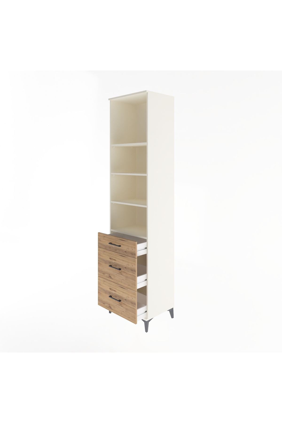 Hyperion Dolap 4 Raflı 3 Çekmeceli 60x44x243 - S65M056V3B