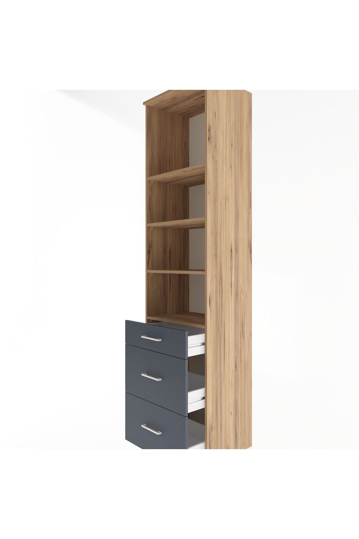 Hyperion Dolap 4 Raflı 3 Çekmeceli 60x44x243 - S65M056V8B