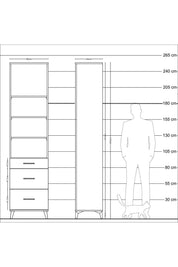 Hyperion Dolap 4 Raflı 3 Çekmeceli 60x44x243 - S65M056V8B