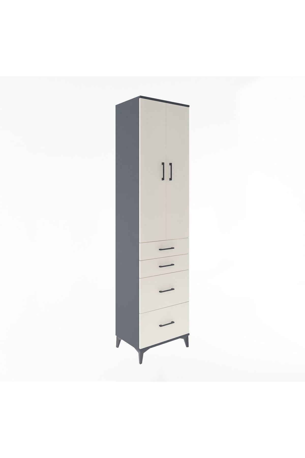 Hyperion Dolap 4 Raflı 4 Çekmeceli 2 Kapaklı 60x44x243 - S65M057V4B