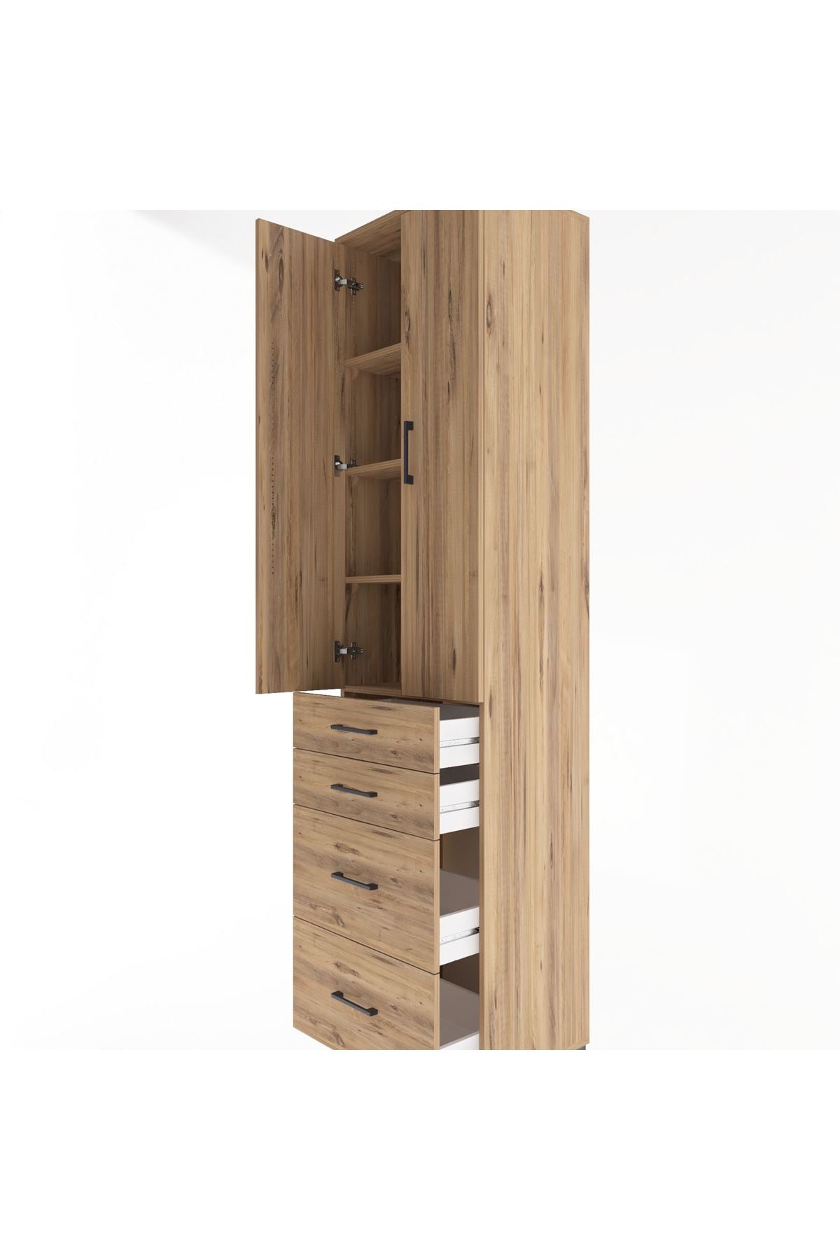 Hyperion Dolap 4 Raflı 4 Çekmeceli 2 Kapaklı 60x44x243 - S65M057V9B