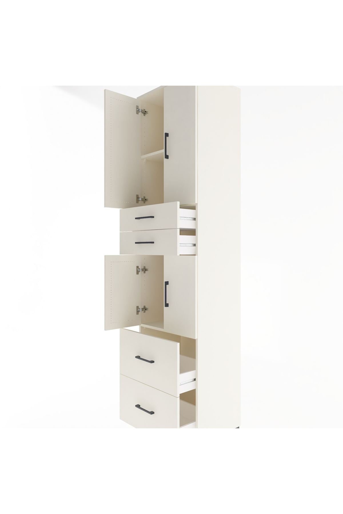 Hyperion Dolap 3 Raflı 4 Çekmeceli 4 Kapaklı 60x44x243 - S65M059V1B