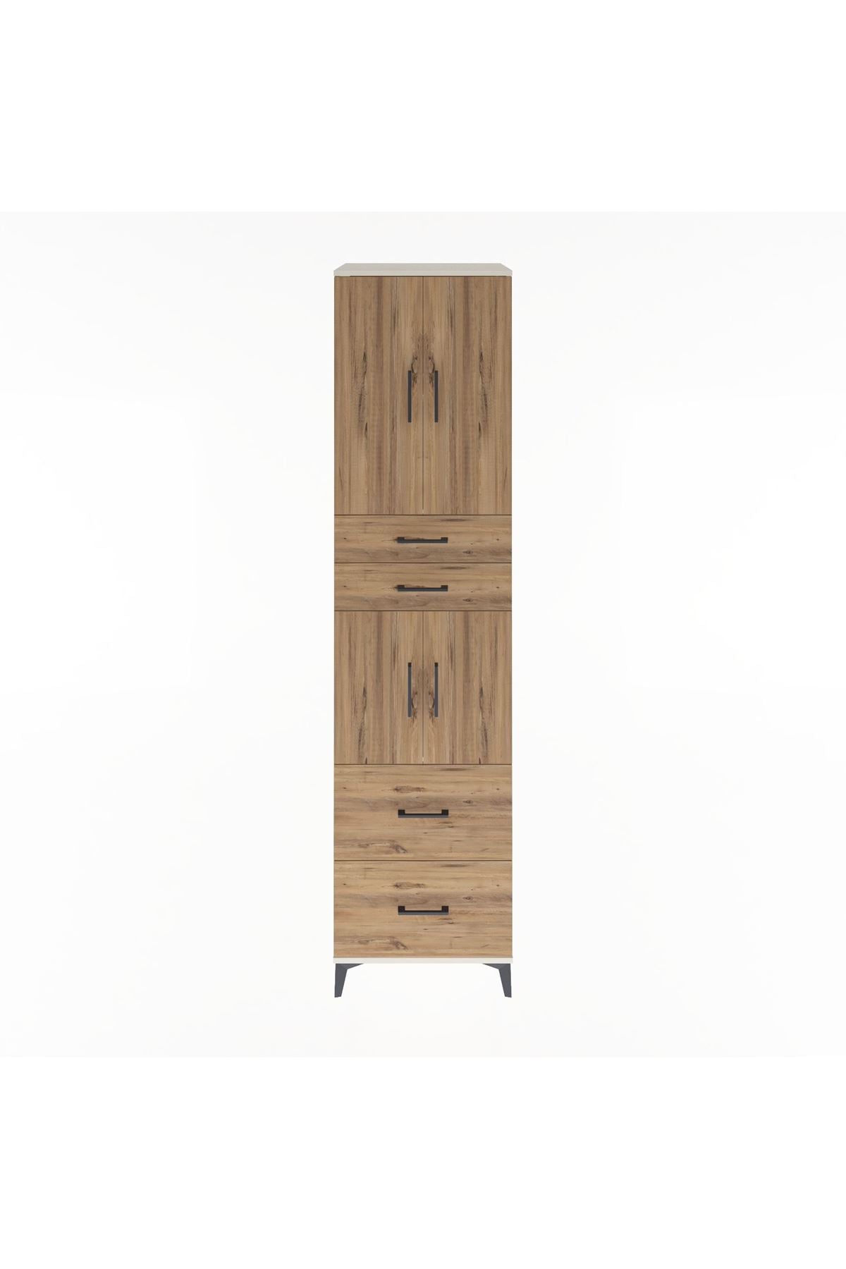 Hyperion Dolap 3 Raflı 4 Çekmeceli 4 Kapaklı 60x44x243 - S65M059V3B
