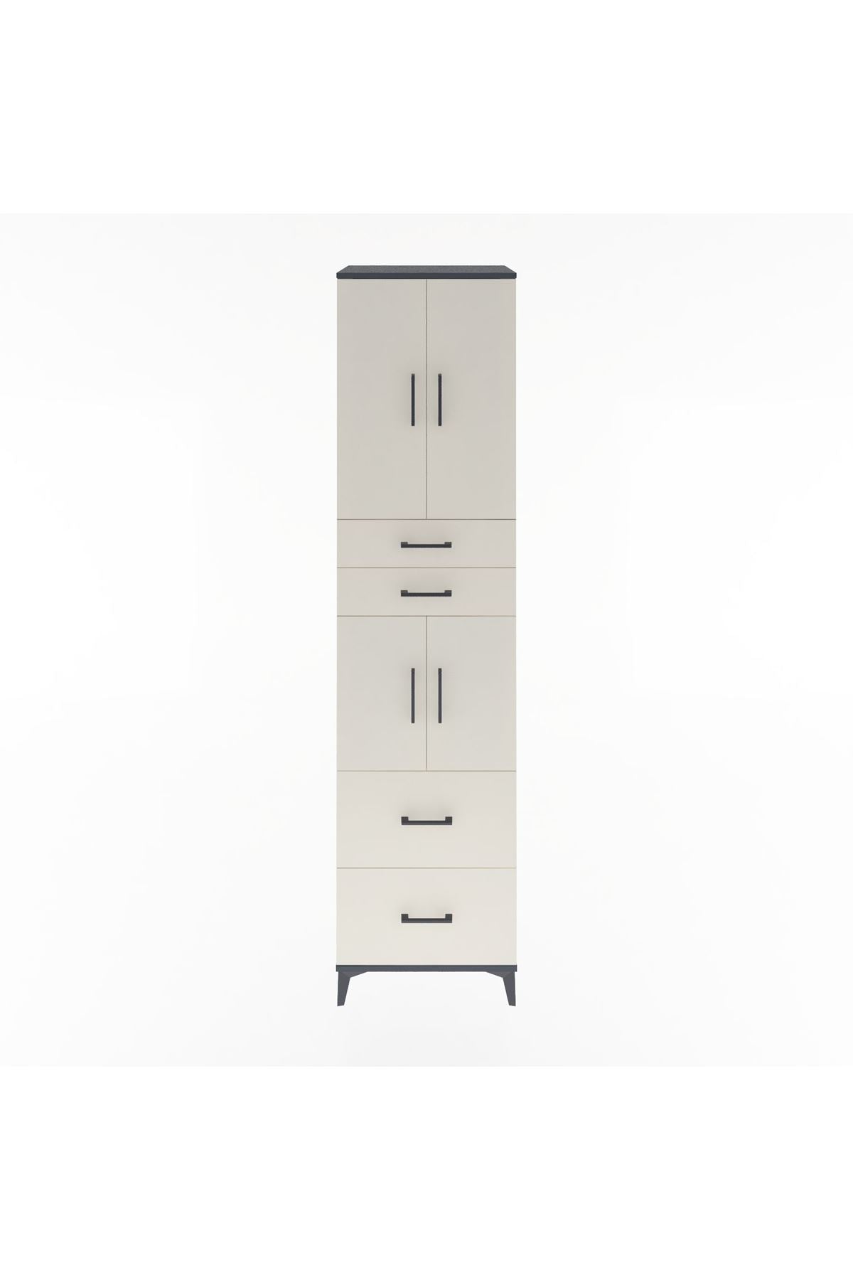 Hyperion Dolap 3 Raflı 4 Çekmeceli 4 Kapaklı 60x44x243 - S65M059V4B