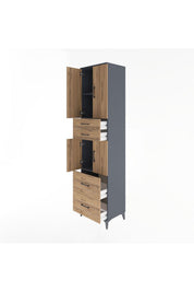 Hyperion Dolap 3 Raflı 4 Çekmeceli 4 Kapaklı 60x44x243 - S65M059V6B