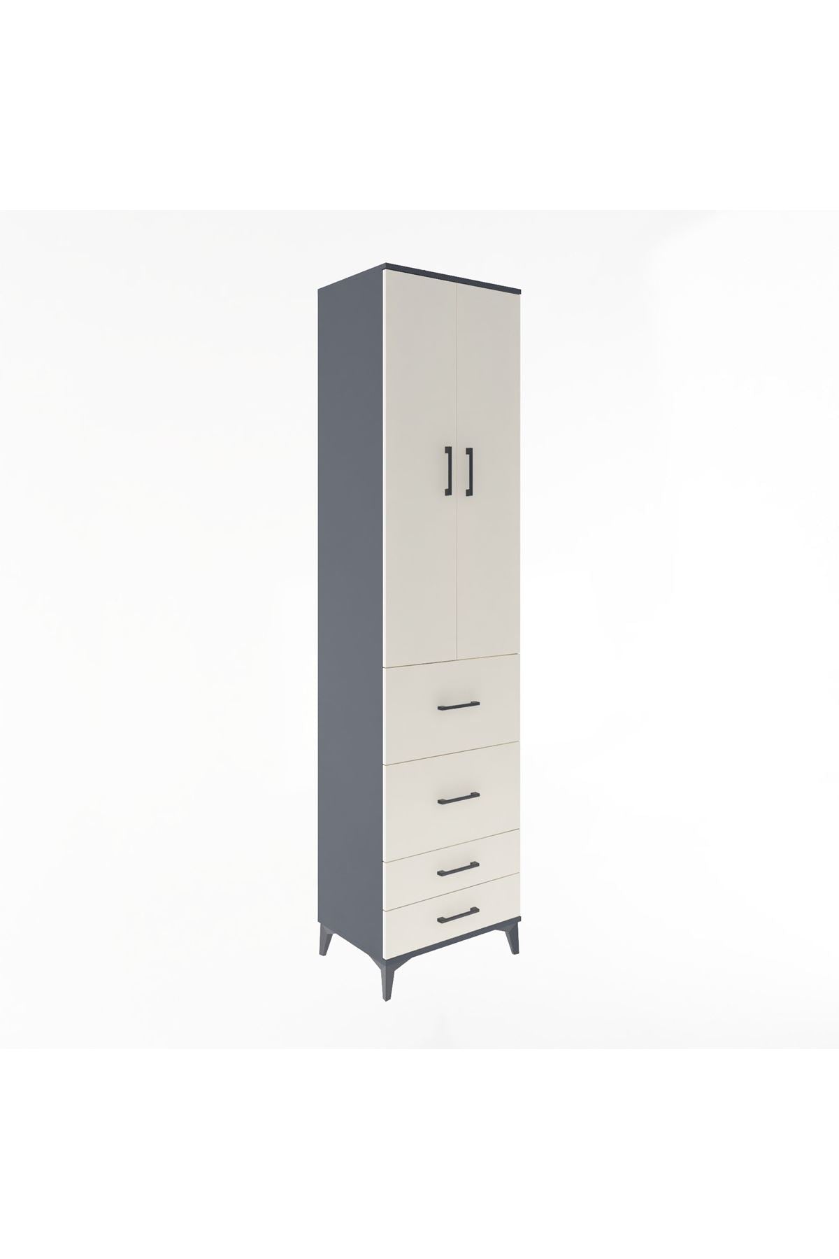 Hyperion Dolap 4 Raflı 4 Çekmeceli 2 Kapaklı 60x44x243 - S65M060V4B
