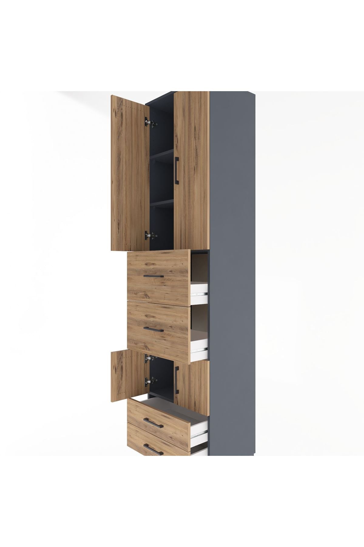 Hyperion Dolap 4 Raflı 4 Çekmeceli 4 Kapaklı 60x44x243 - S65M061V6B